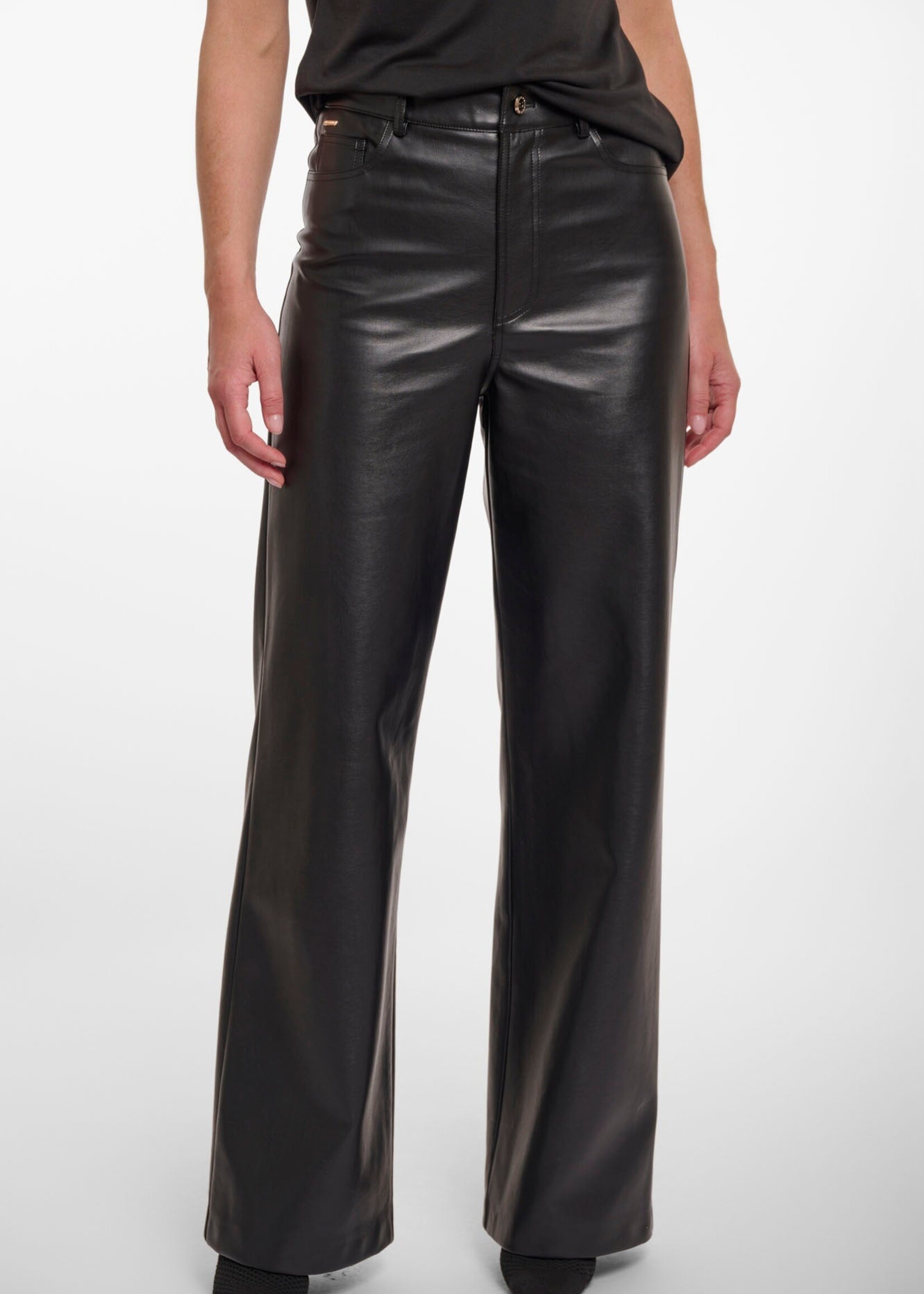 Rino & Pelle Rino & Pelle Corian Straight Leg PU Pants - Black