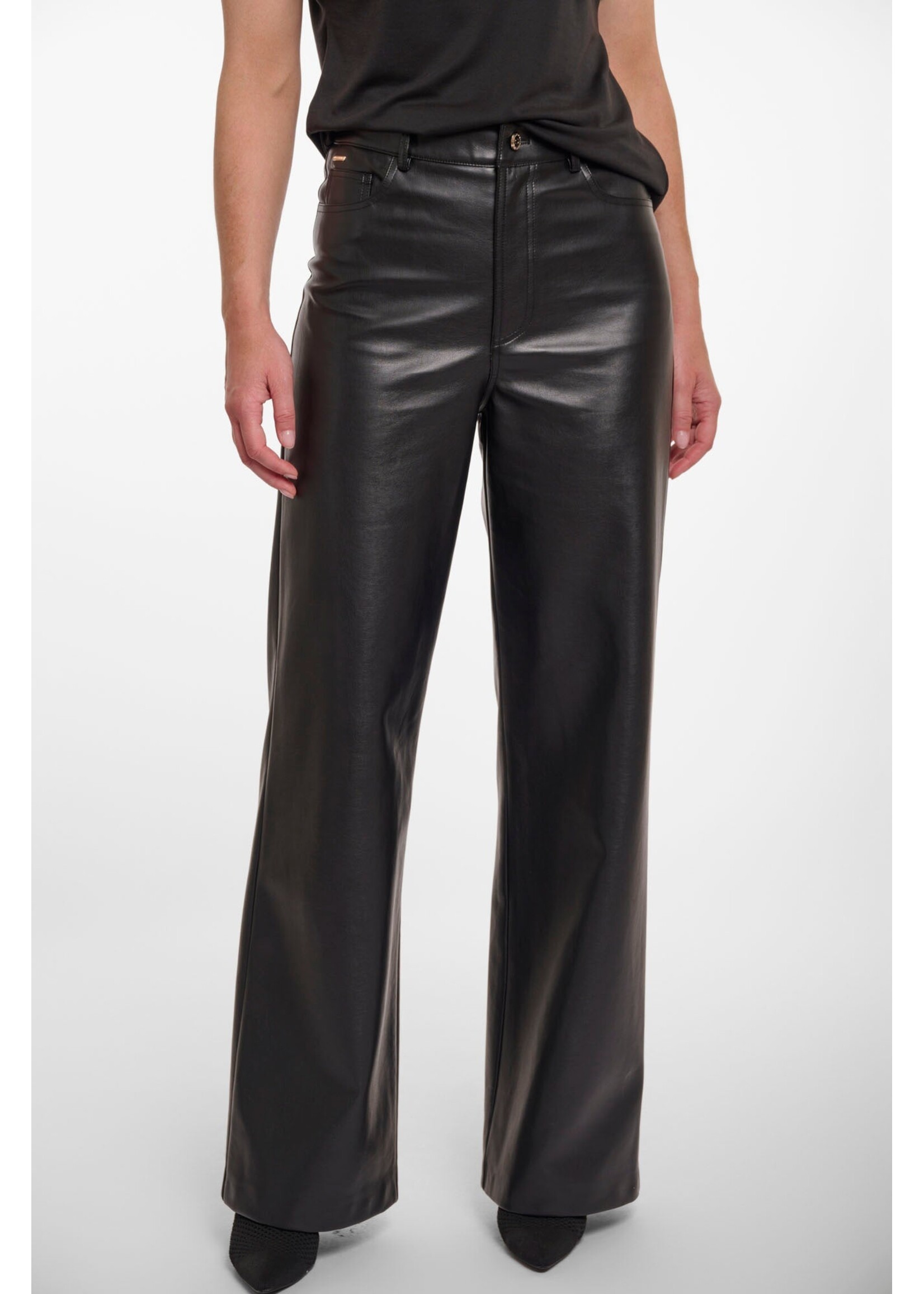 Rino & Pelle Rino & Pelle Corian Straight Leg PU Pants - Black