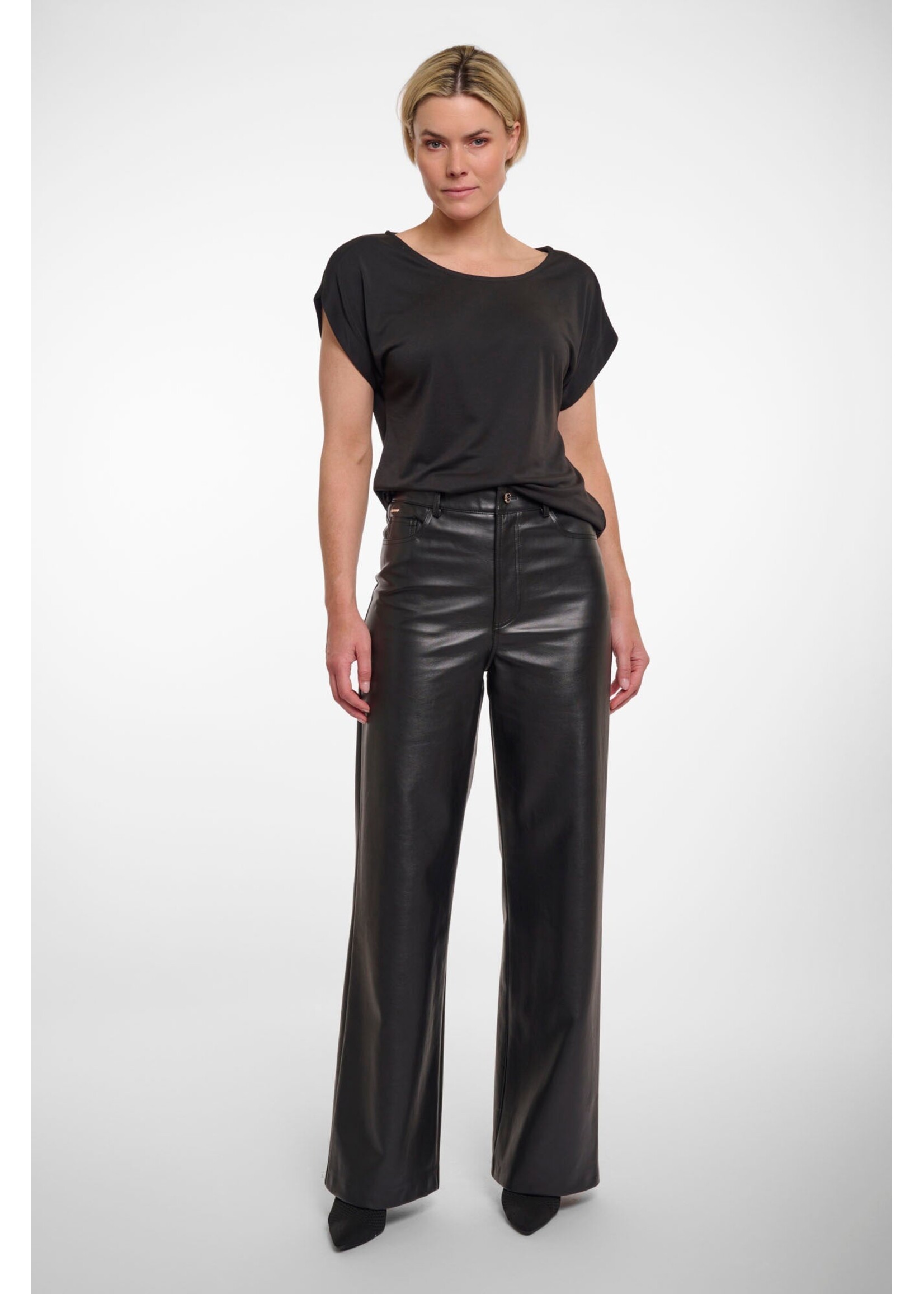 Rino & Pelle Rino & Pelle Corian Straight Leg PU Pants - Black