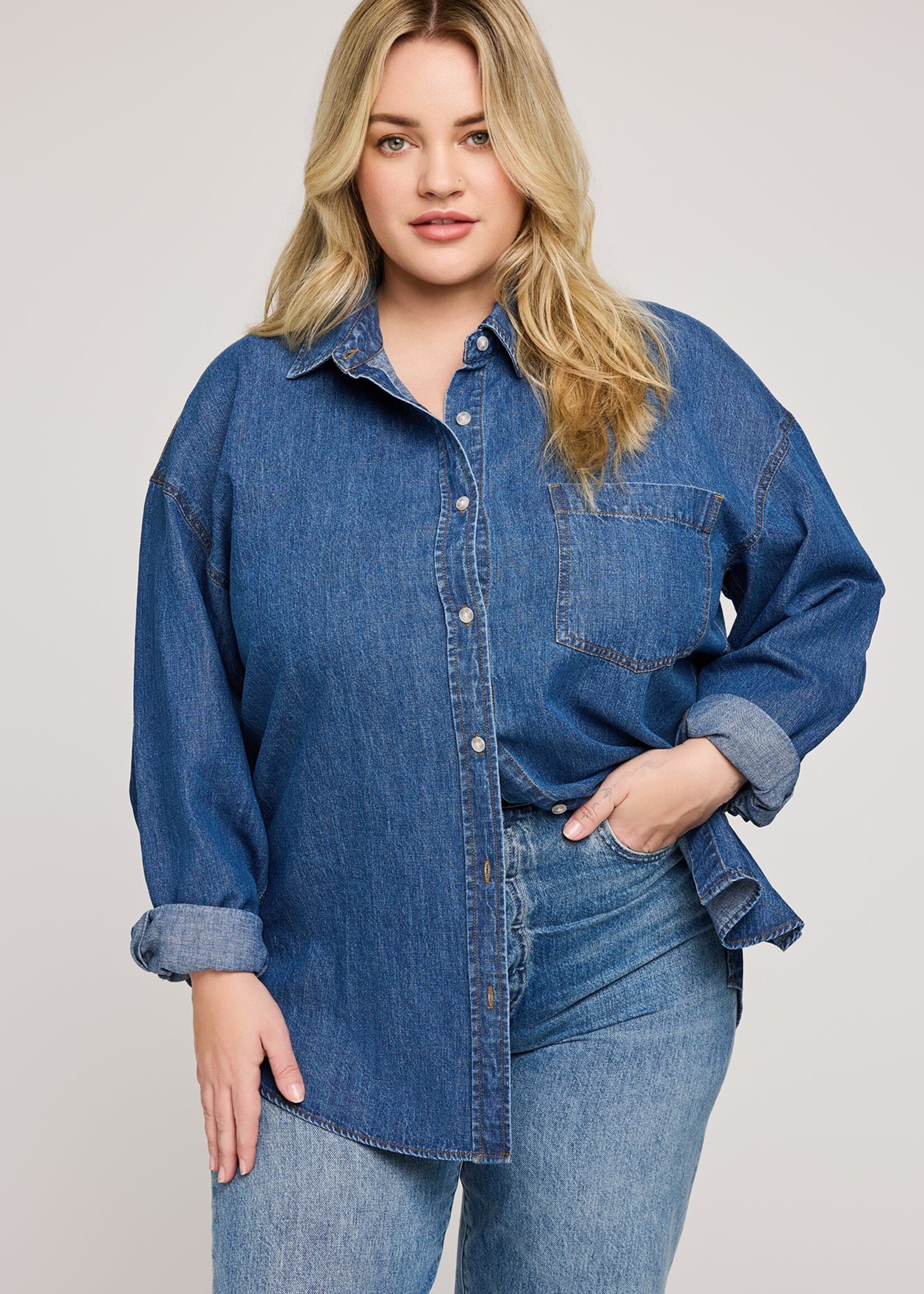 Gentle Fawn Whitney Denim Button Down Shirt - Medium Wash
