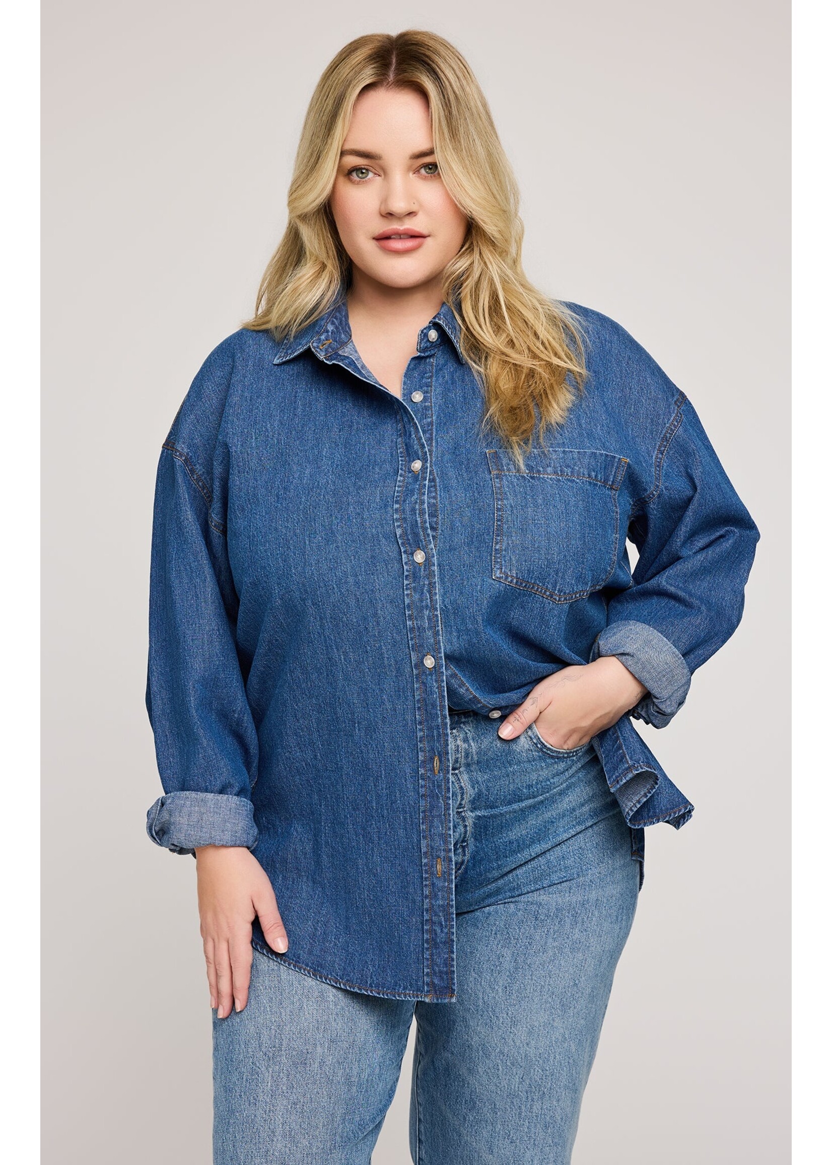 Gentle Fawn Chemise Boutonnée En Jean Whitney - Medium Wash