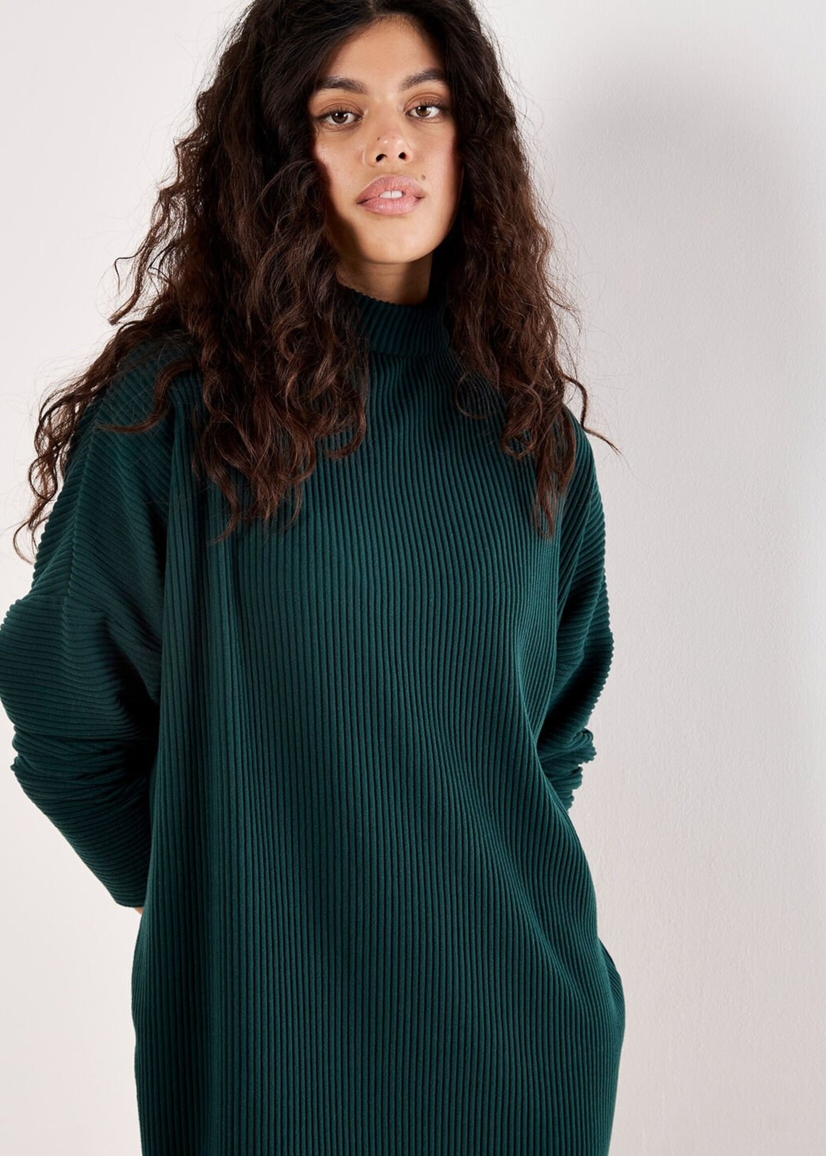 Apricot Apricot Thick Rib Cocoon Dress - Green