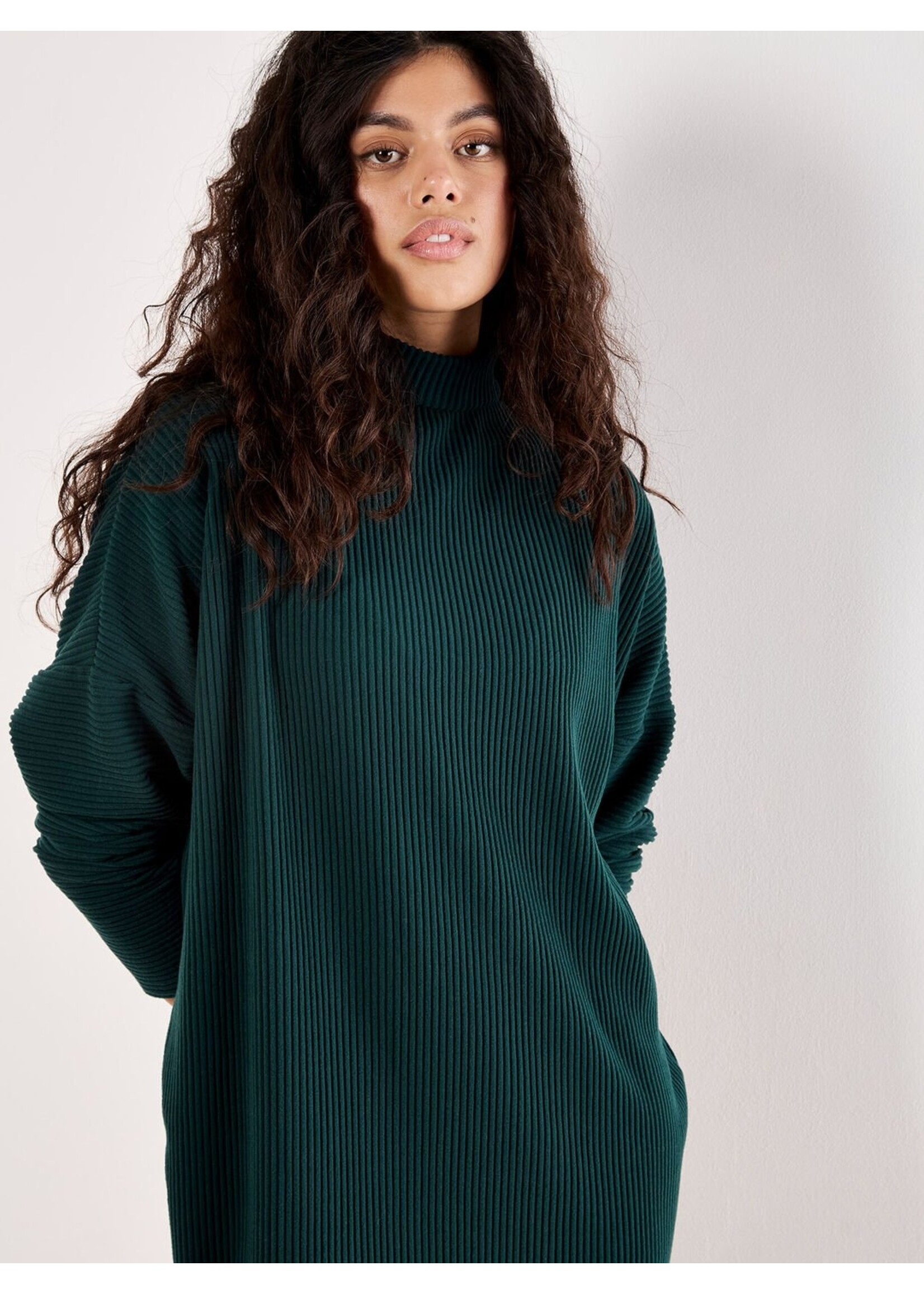 Apricot Apricot Thick Rib Cocoon Dress - Green