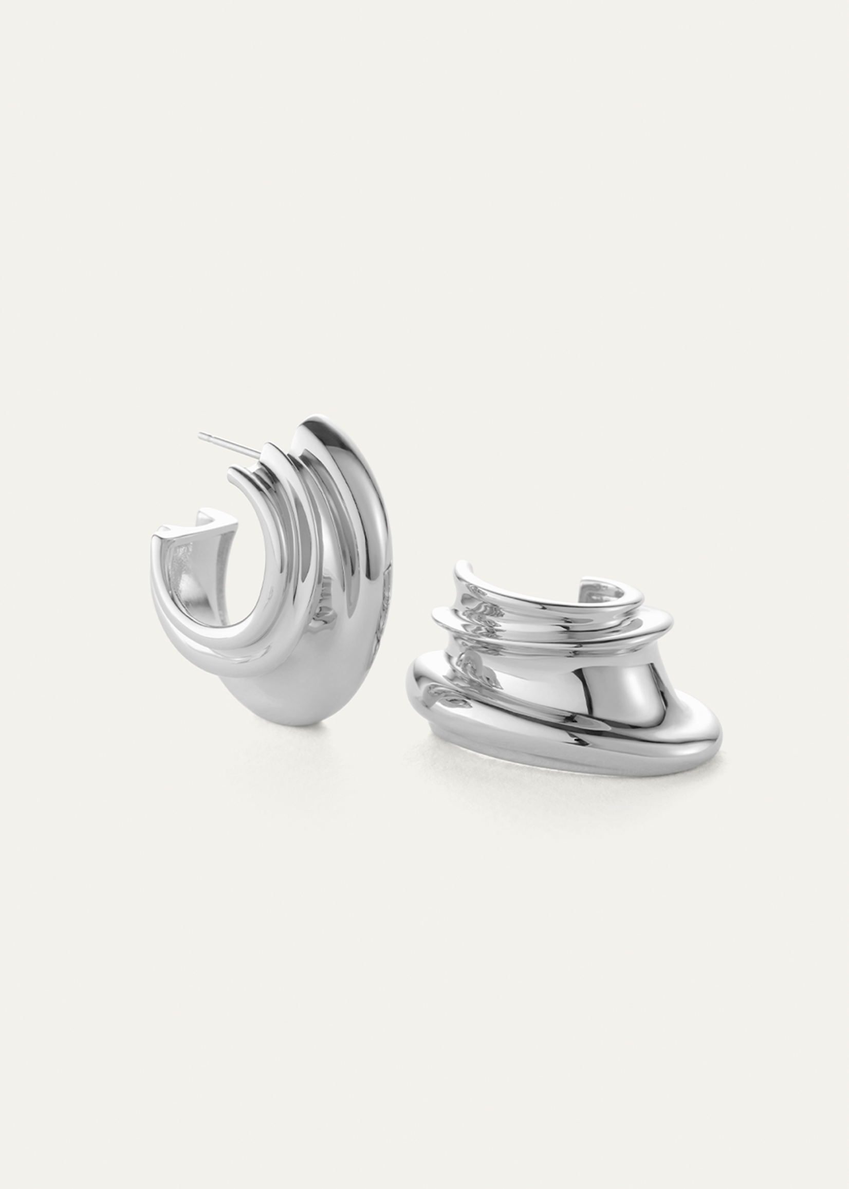 Jenny Bird Leona Hoops - Silver