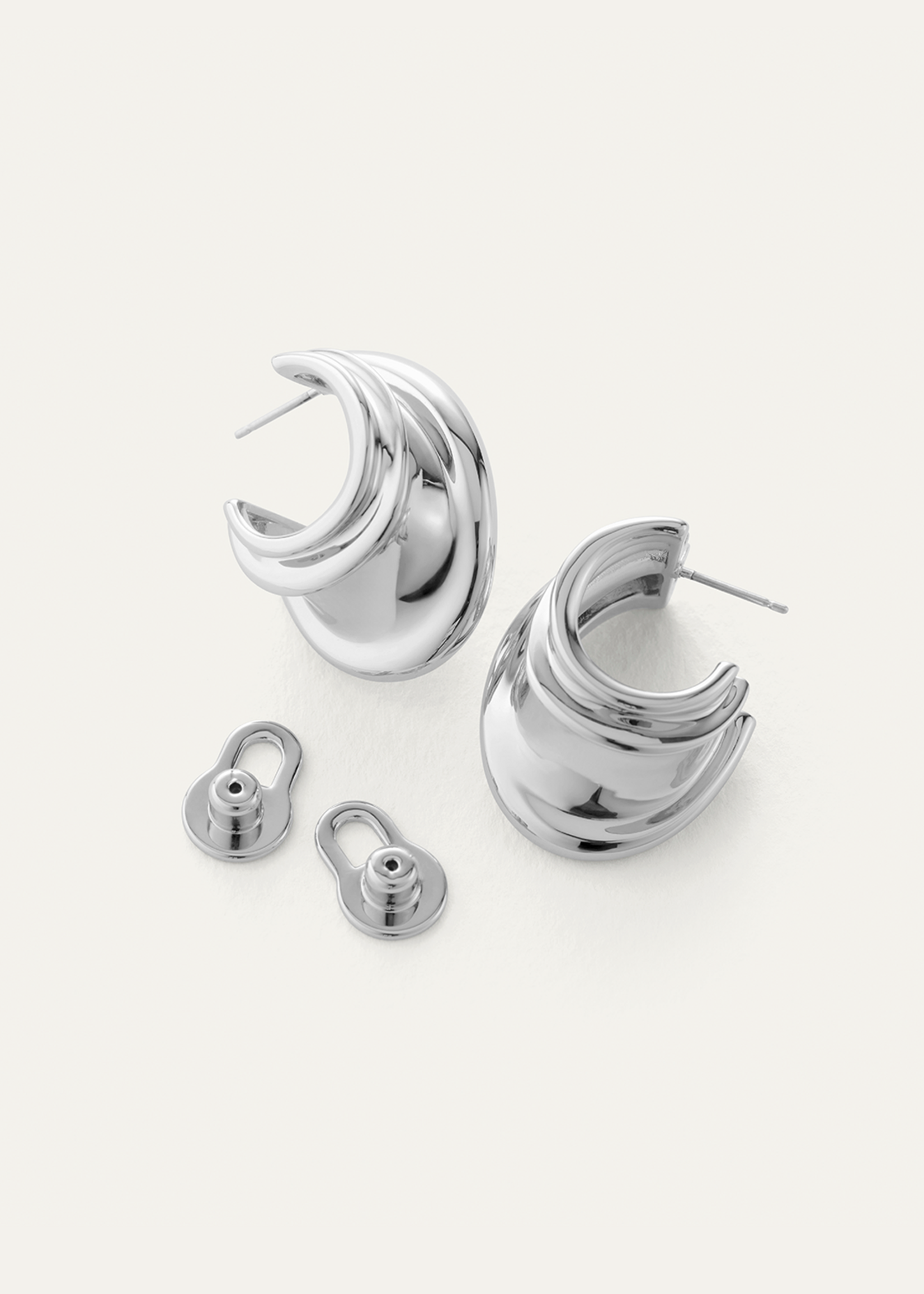 Jenny Bird Leona Hoops - Silver