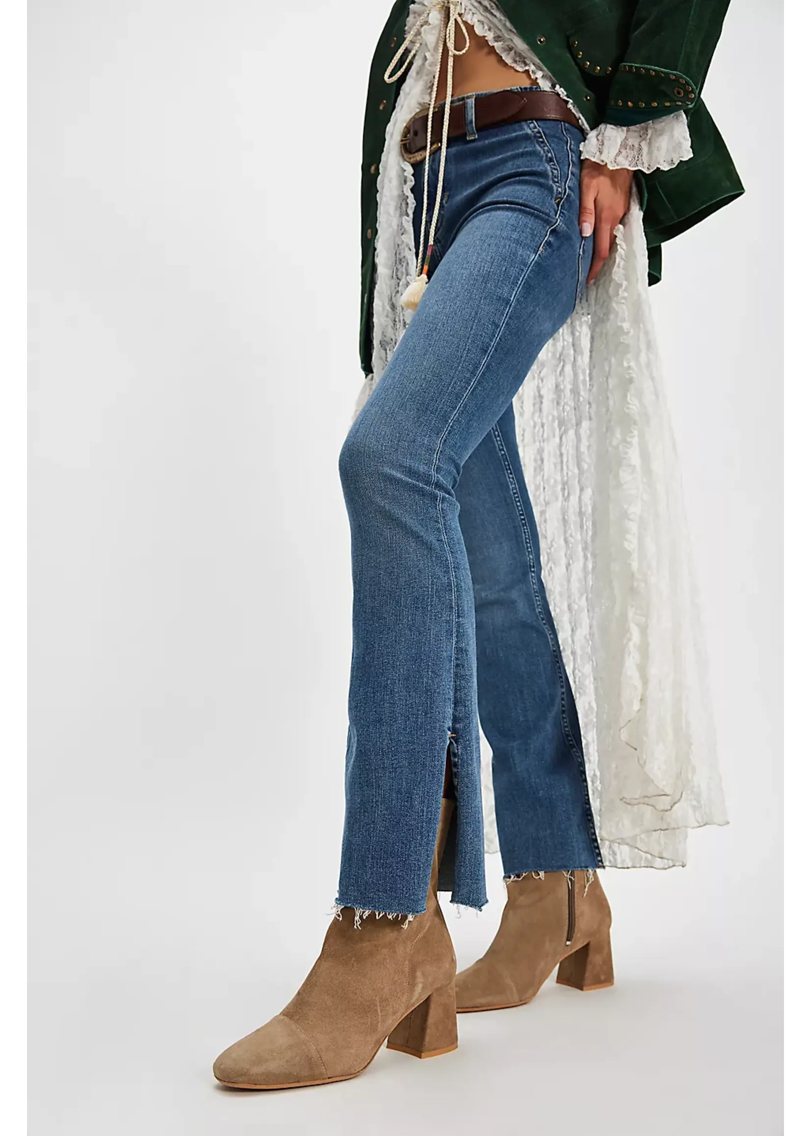 Free People Free People Bottines En Daim Wisteria - Taupe