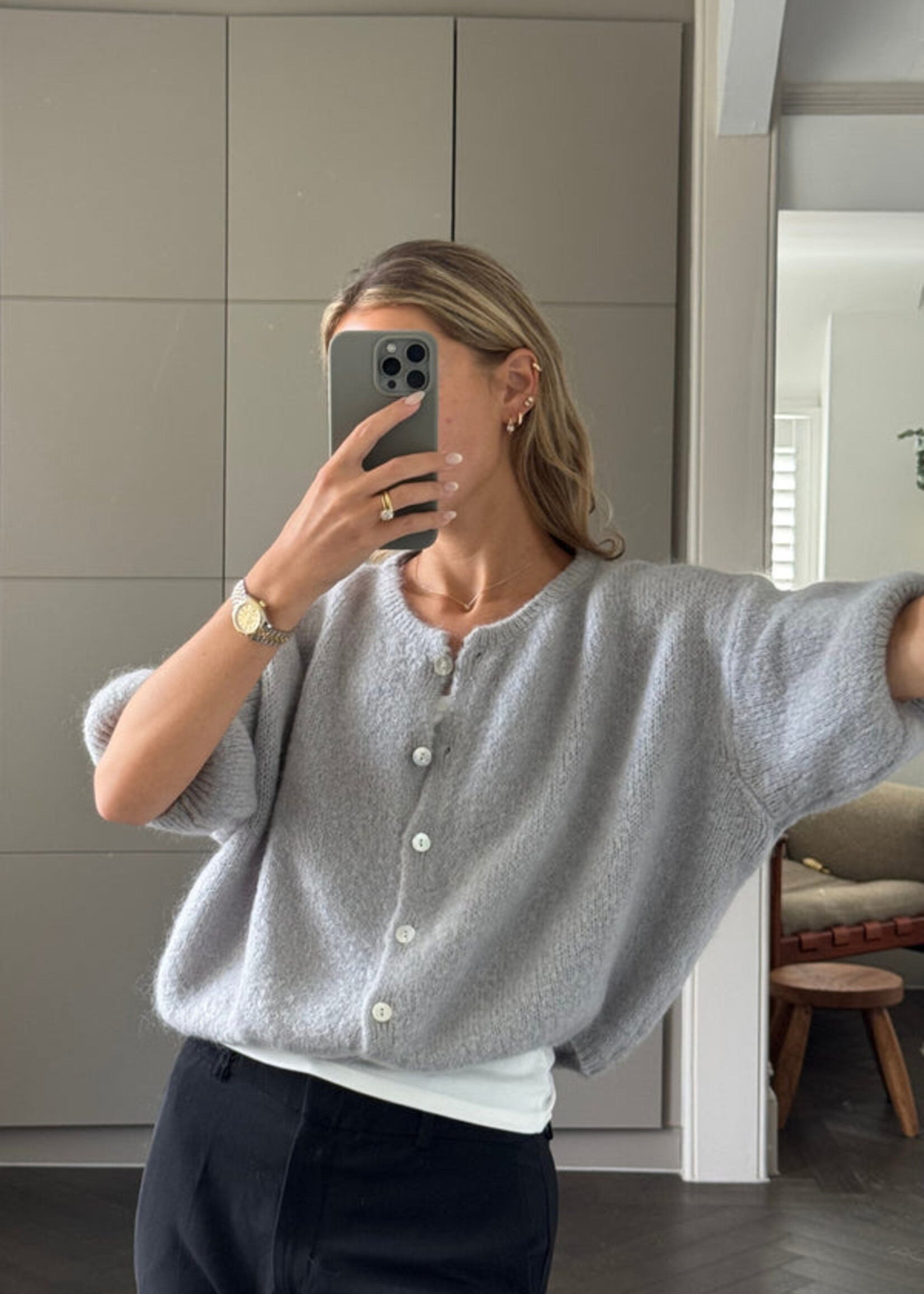 Charli Charli Emme Cardigan - Stone