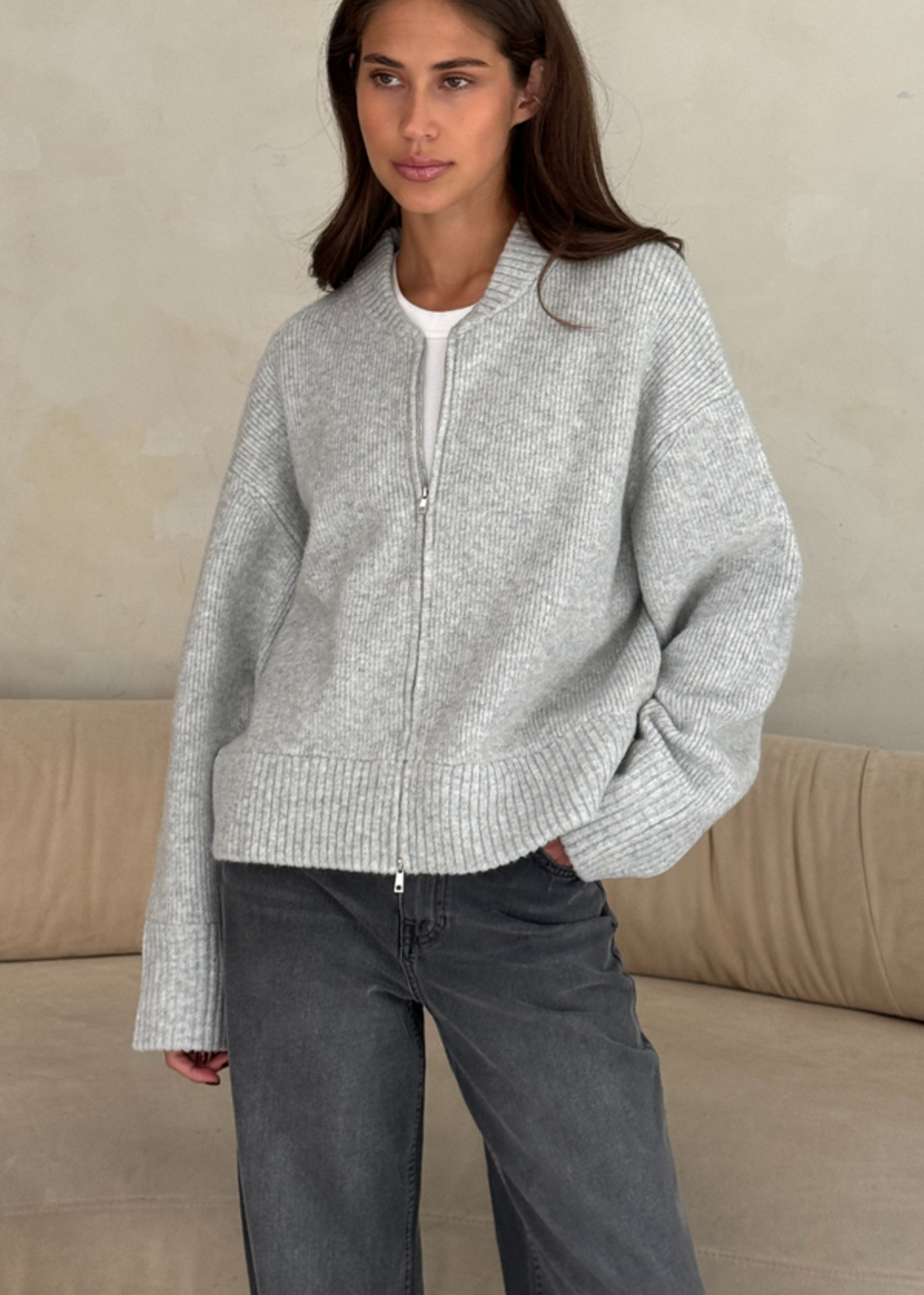 Charli Charli Cardigan Zippé Zoey - Gris