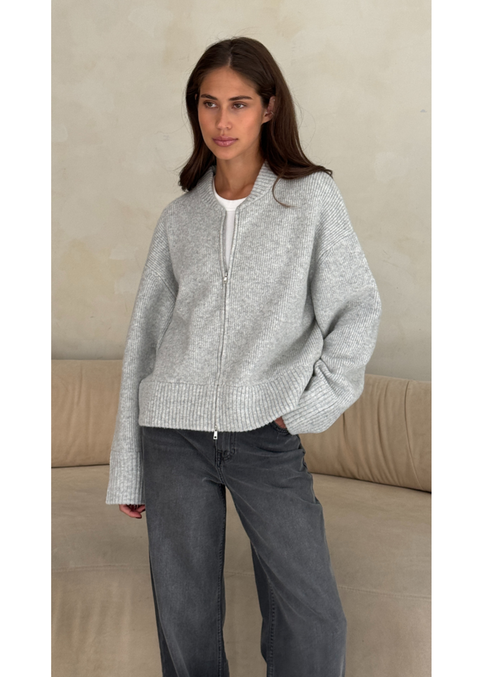Charli Charli Cardigan Zippé Zoey - Gris