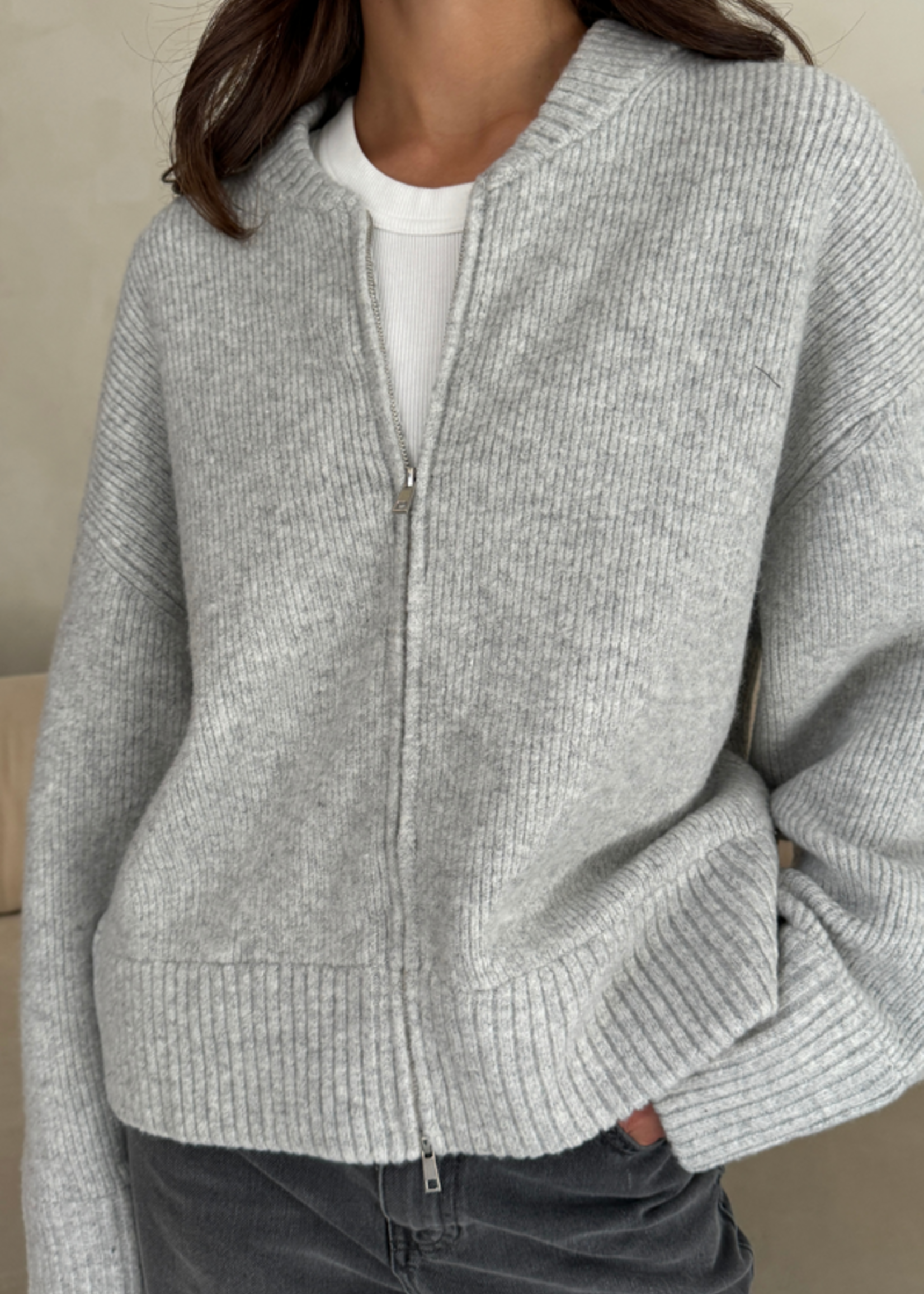 Charli Charli Cardigan Zippé Zoey - Gris