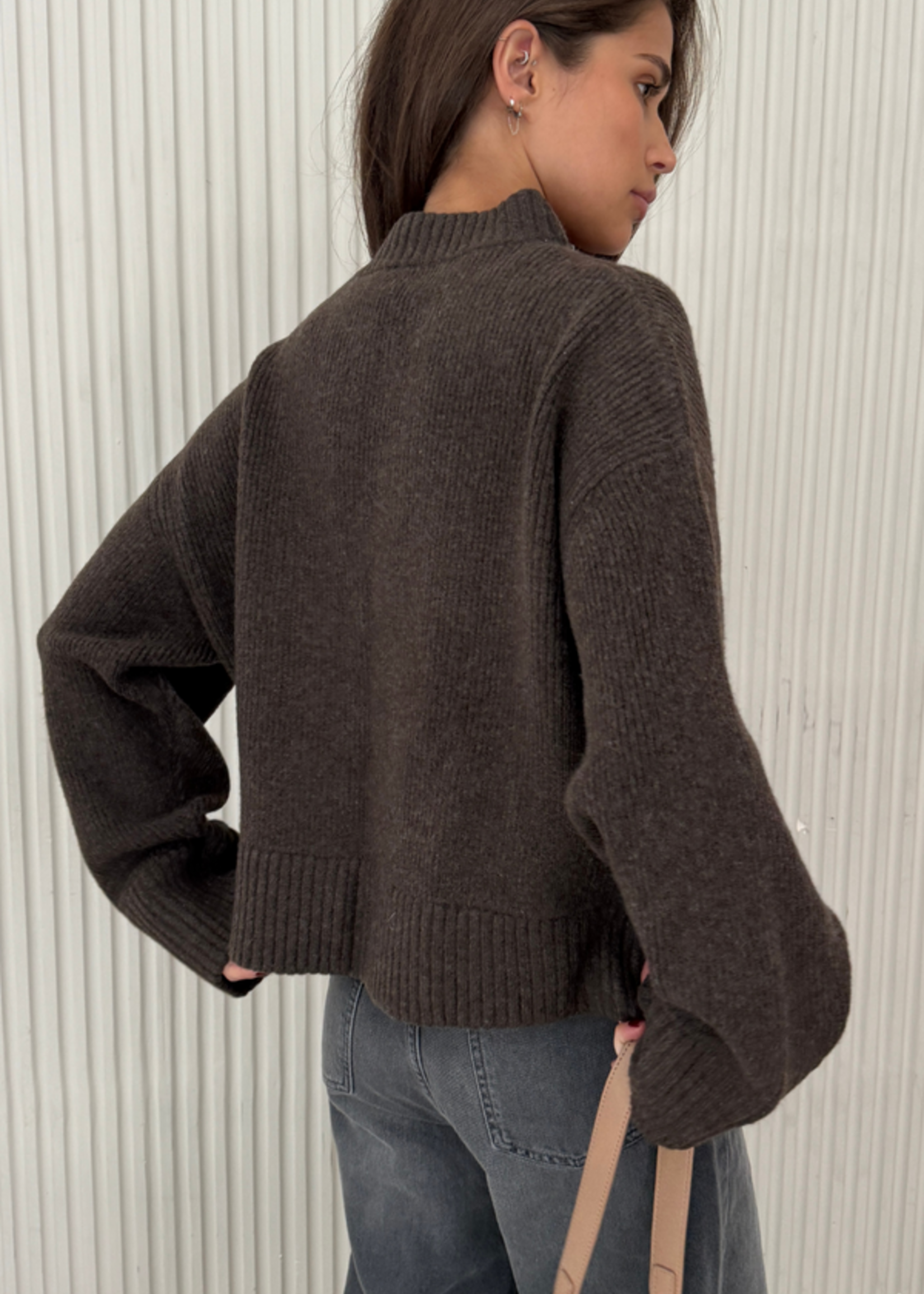 Charli Charli Cardigan Zippé Zoey - Dark Espresso
