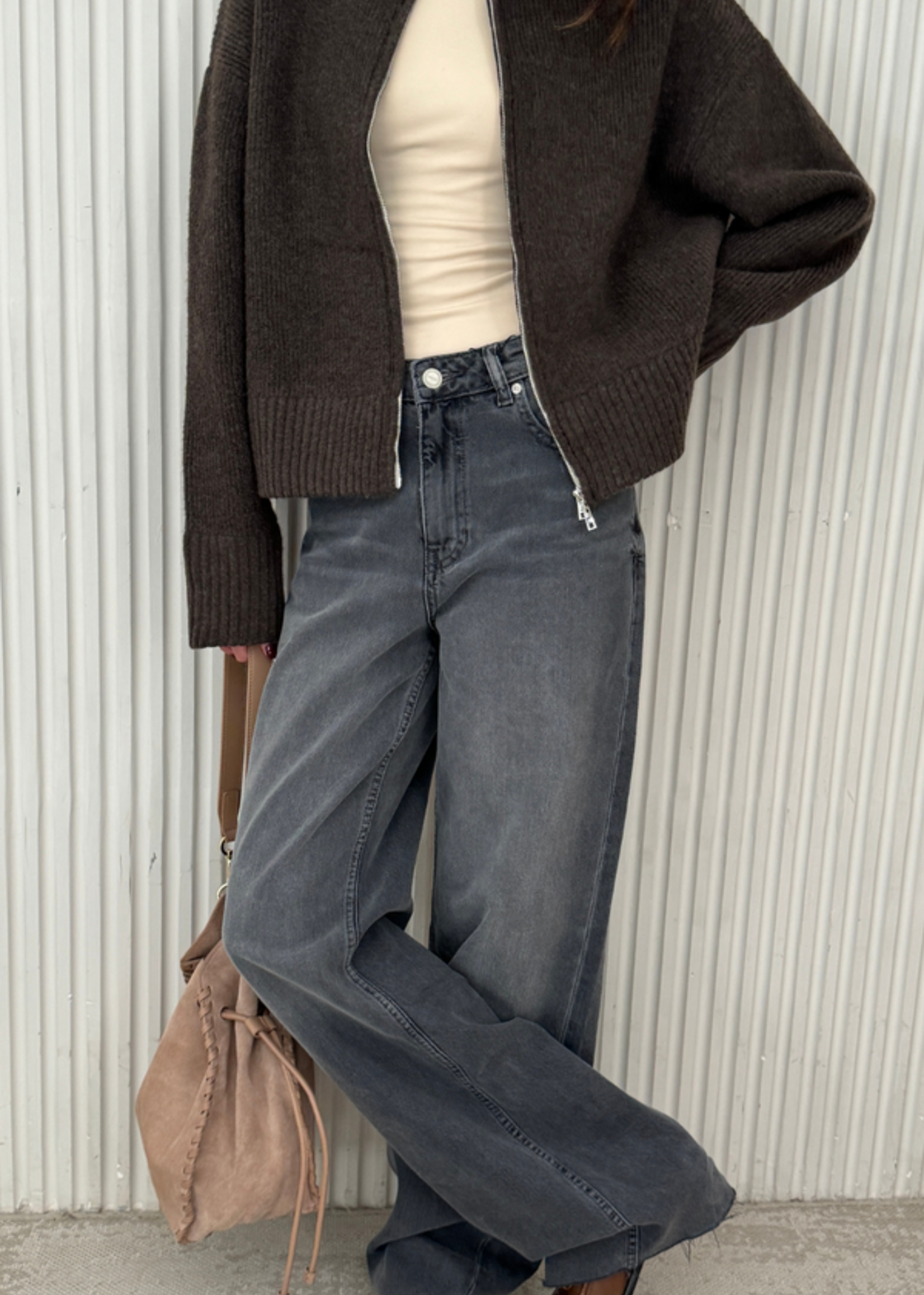 Charli Charli Cardigan Zippé Zoey - Dark Espresso