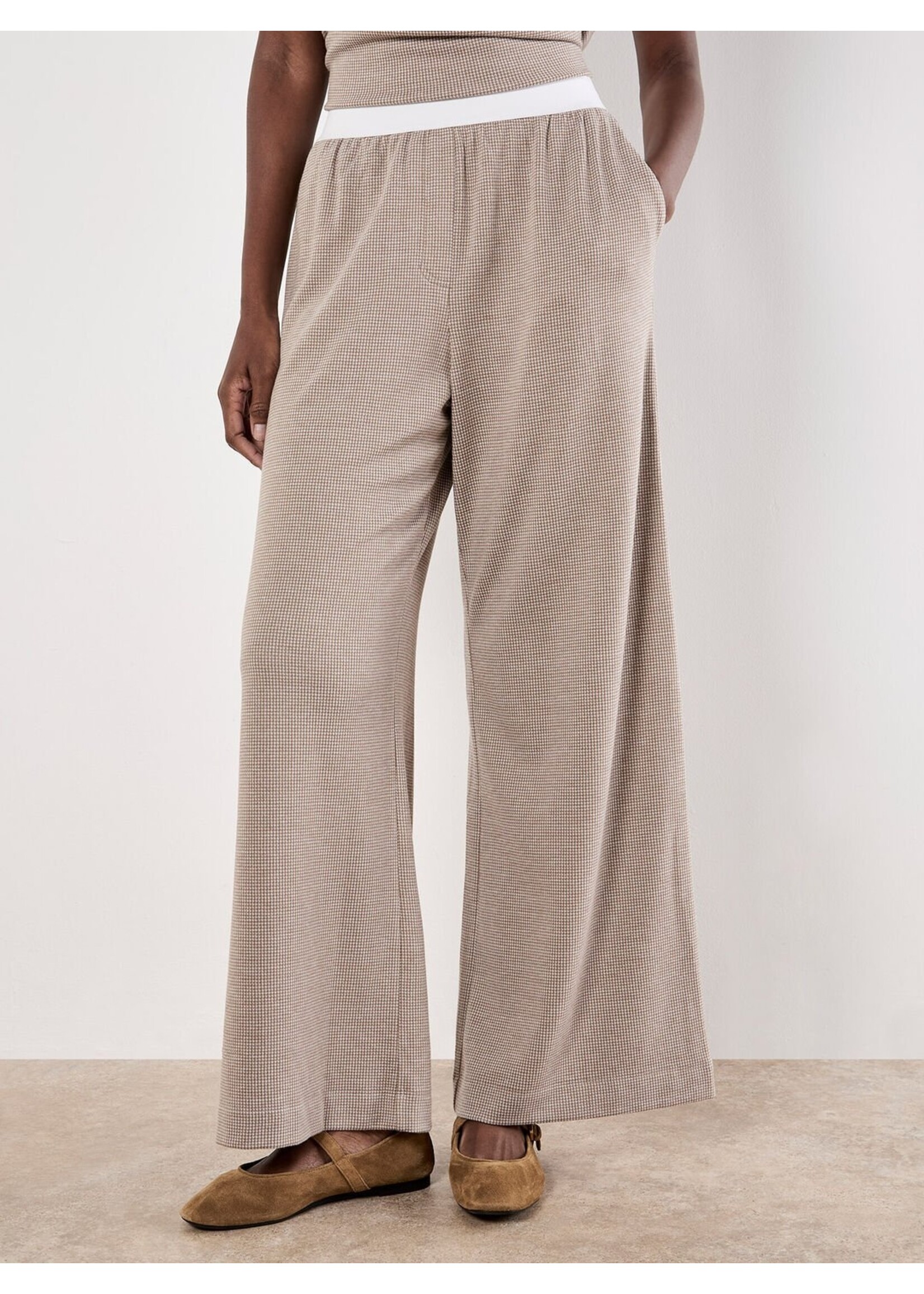 Apricot Apricot Pantalon À Motif Avec Taille Élastique - Stone