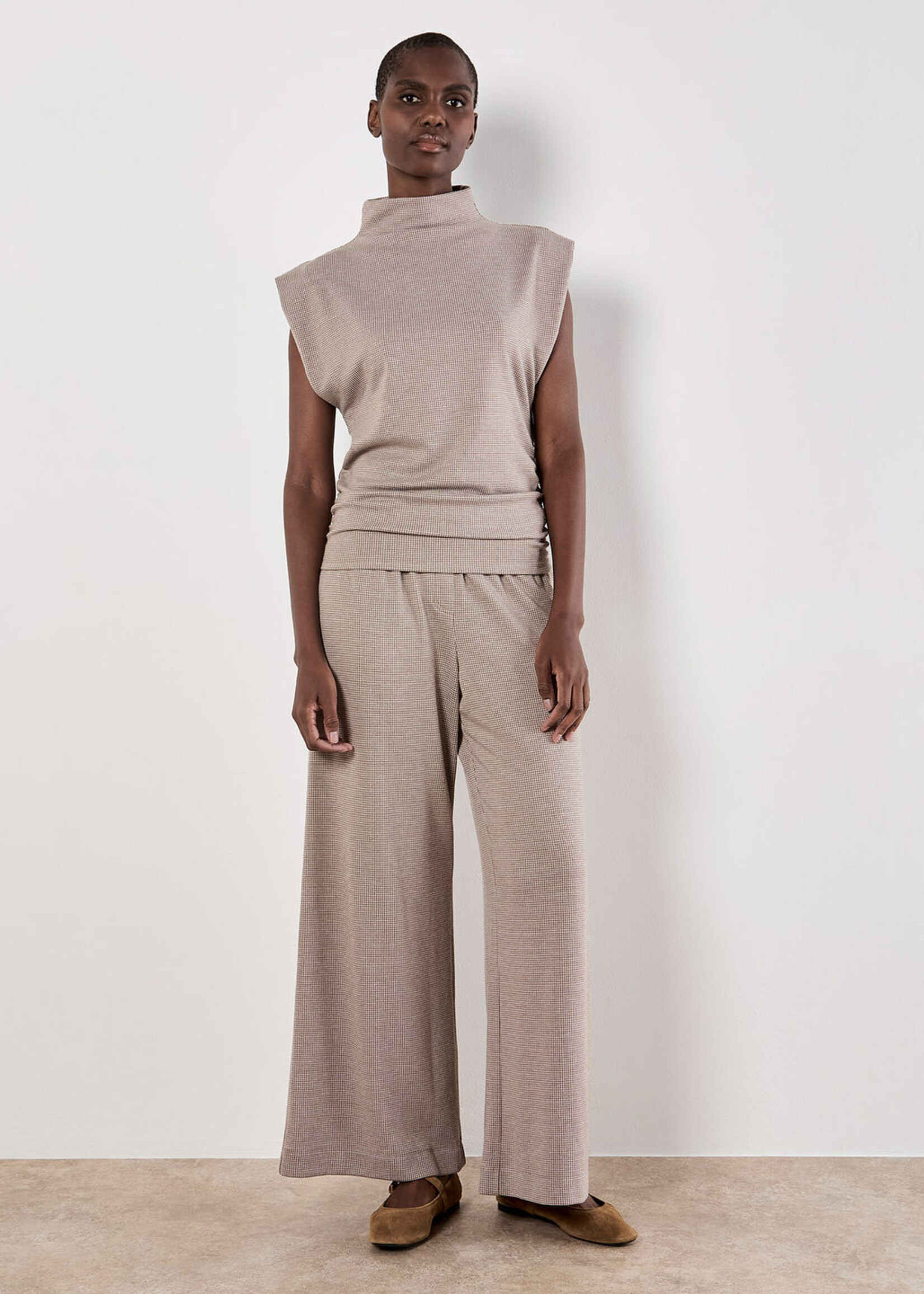 Apricot Apricot Pantalon À Motif Avec Taille Élastique - Stone