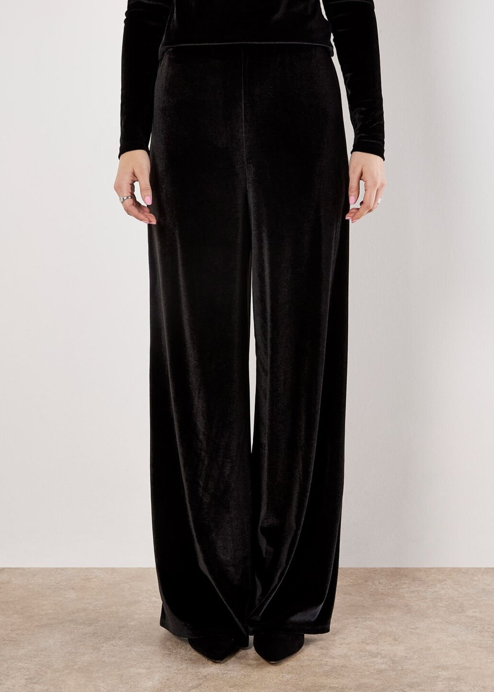 Apricot Apricot Velvet Clean Waist Trousers - Black