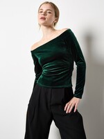Apricot Apricot Haut À Manches Longues En Velours Style Bardot - Vert