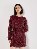 Apricot Apricot Mini-Robe À Sequins À Motif Chevrons - Burgundy