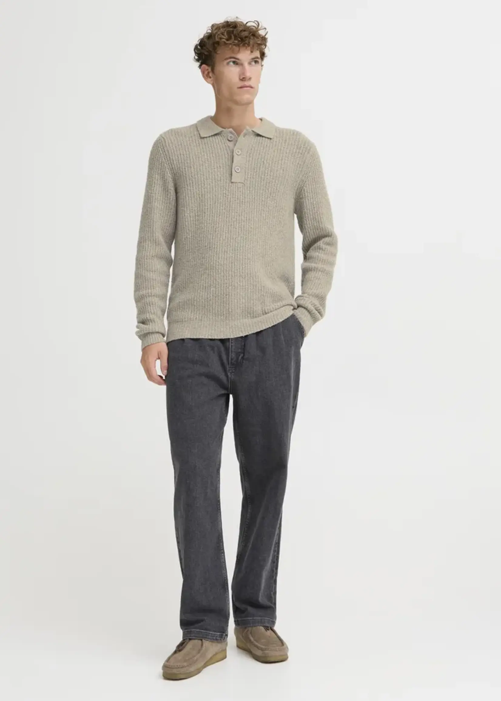 Casual Friday Casual Friday Gahn Rib Polo Knit - Steeple Gray