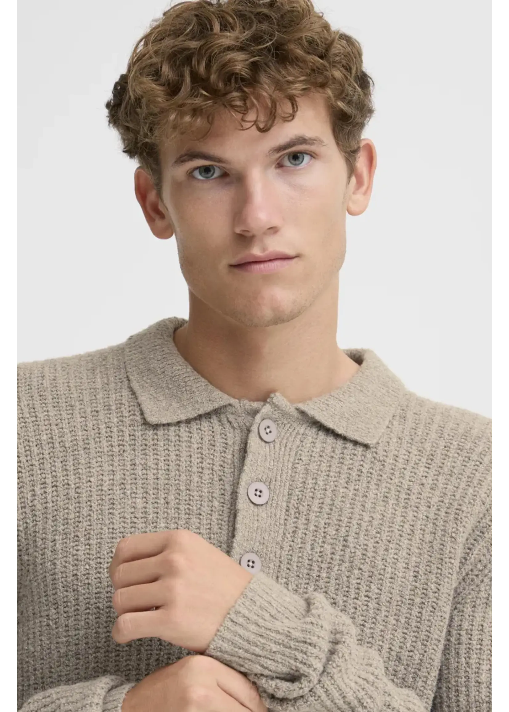 Casual Friday Casual Friday Gahn Rib Polo Knit - Steeple Gray