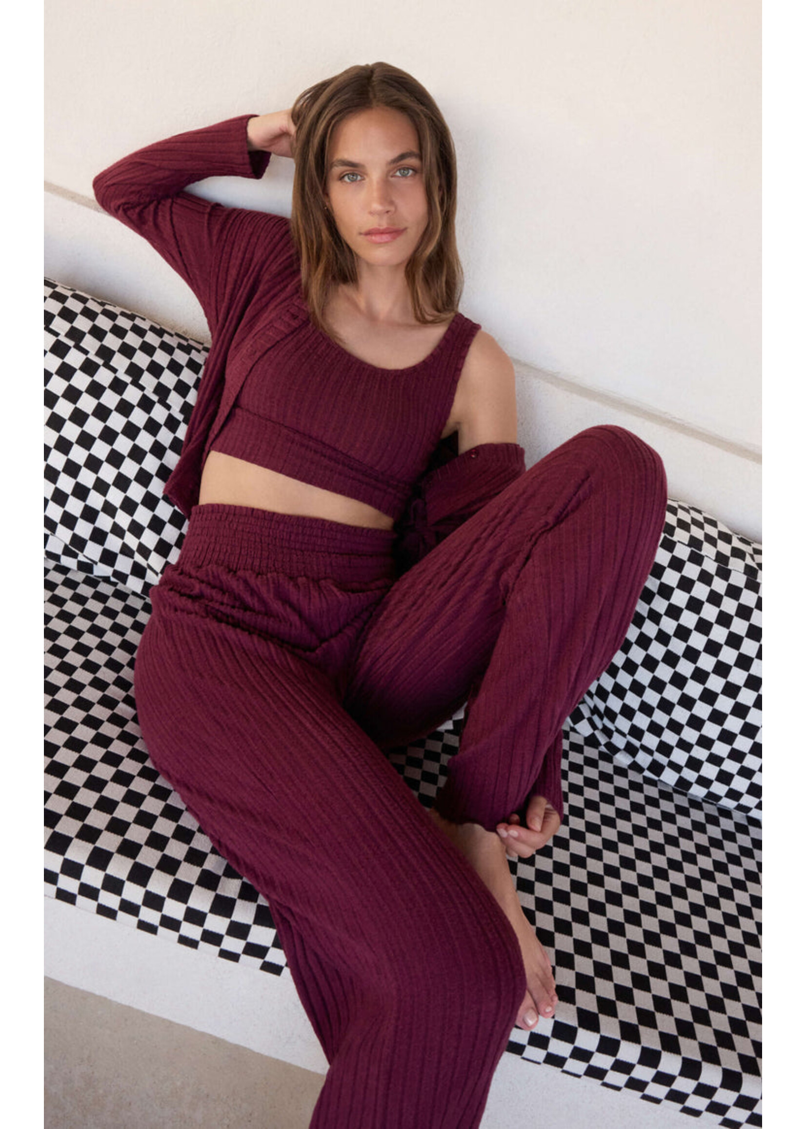 Z-Supply Z-Supply Pantalon Côtelé Froncé Dawn - Merlot
