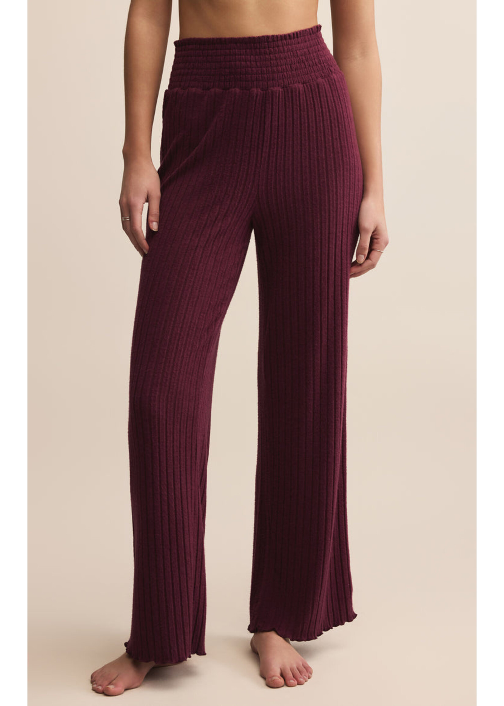 Z-Supply Z-Supply Dawn Smocked Rib Pant - Merlot