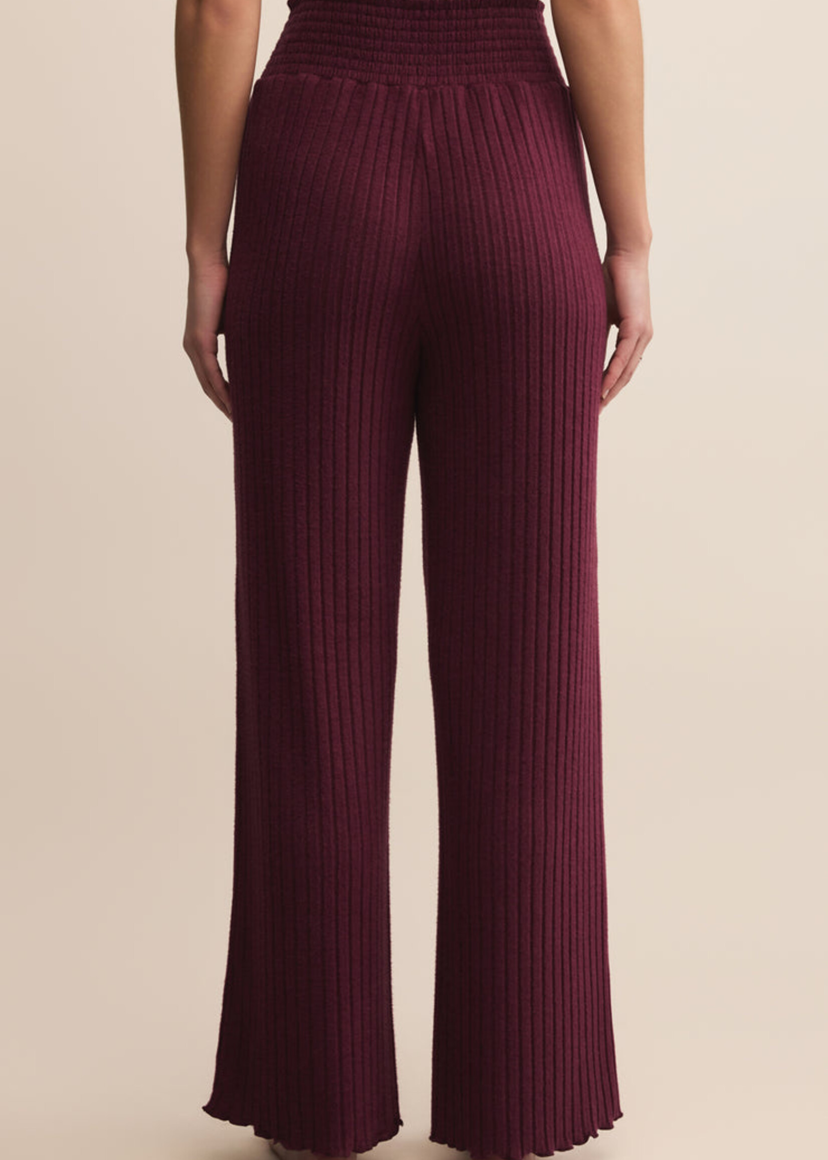 Z-Supply Z-Supply Dawn Smocked Rib Pant - Merlot