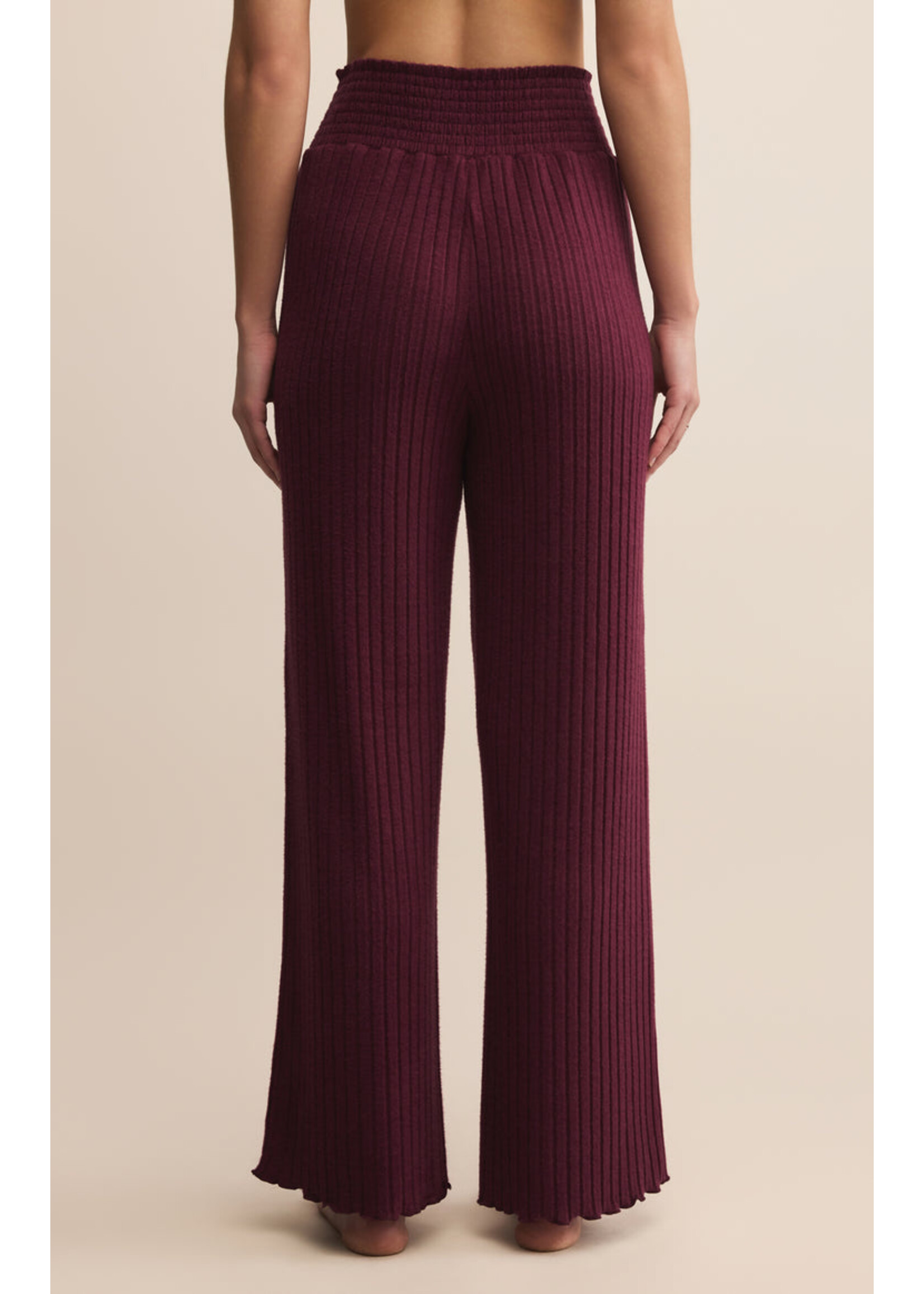 Z-Supply Z-Supply Dawn Smocked Rib Pant - Merlot