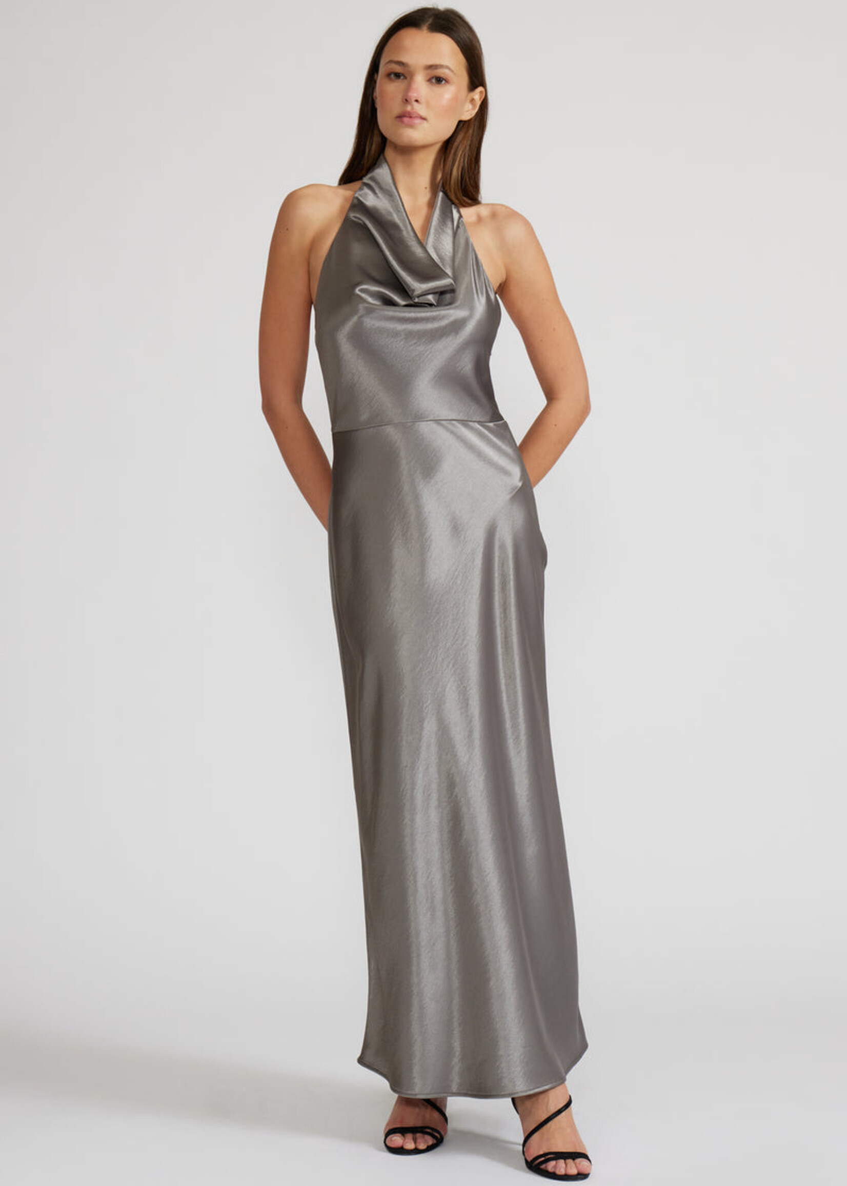 Lucy Paris Lucy Paris Debbie Halter Dress - Pewter