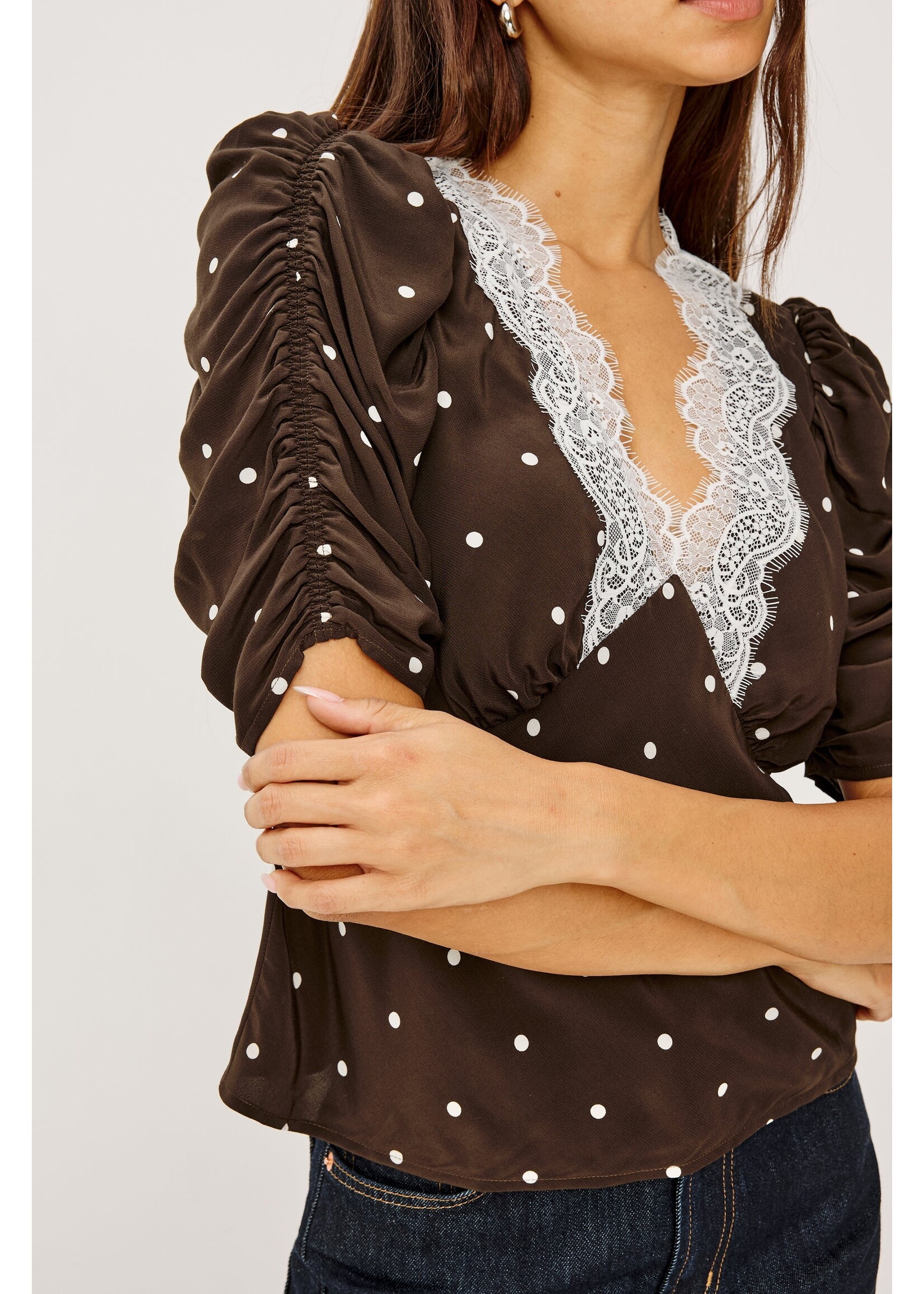 Rails Rails Lazara Top - Cocoa Polka Dots