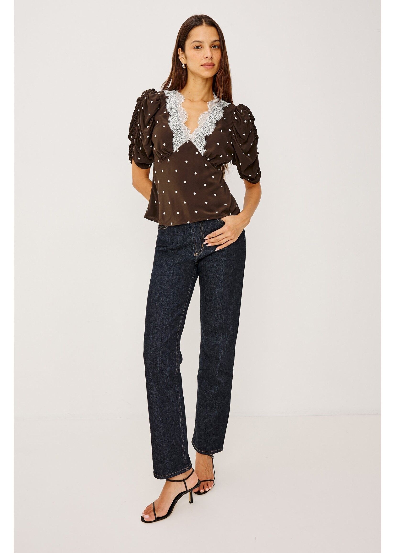 Rails Rails Lazara Top - Cocoa Polka Dots
