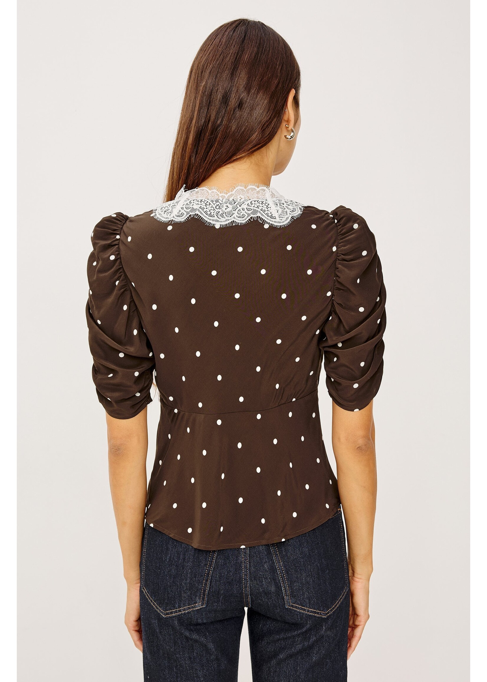 Rails Rails Lazara Top - Cocoa Polka Dots