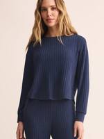 Z-Supply Z-Supply Elfie Rib LS Top - Blue Sapphire