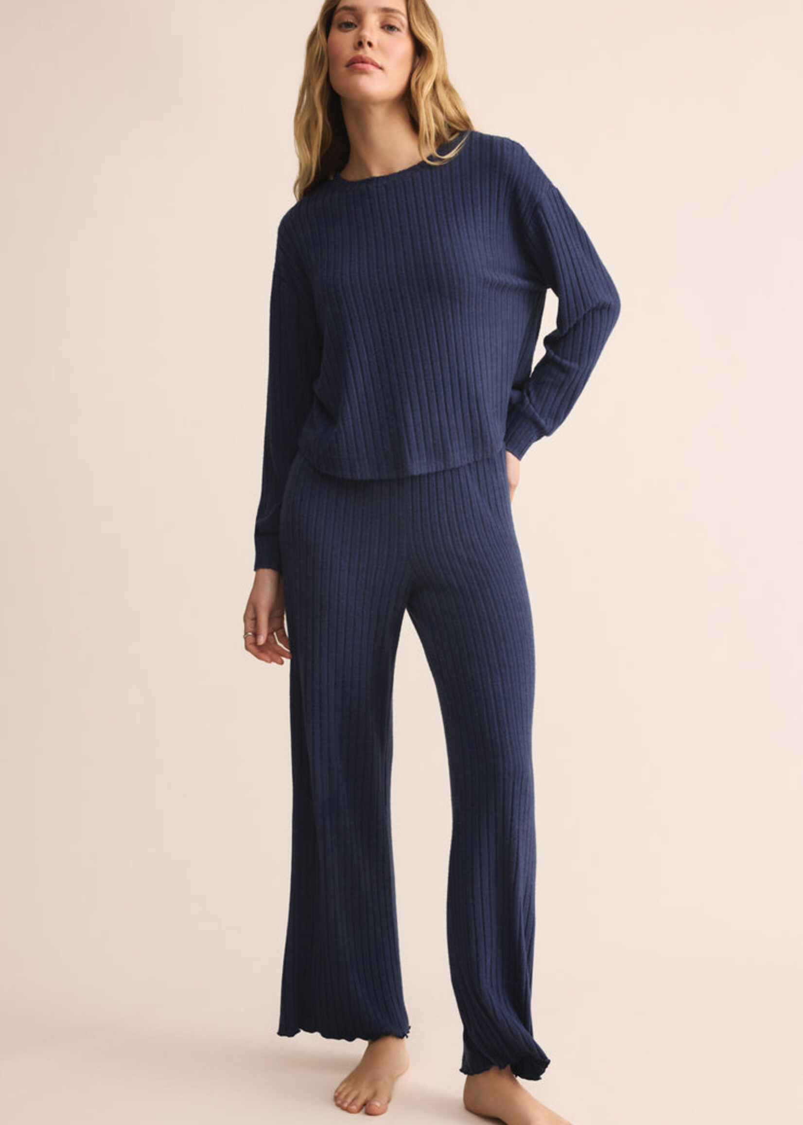 Z-Supply Z-Supply Elfie Rib LS Top - Blue Sapphire
