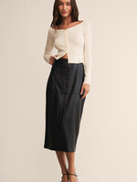 Z-Supply Z-Supply Reine Faux Leather Midi Skirt - Black