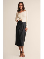 Z-Supply Z-Supply Reine Faux Leather Midi Skirt - Black