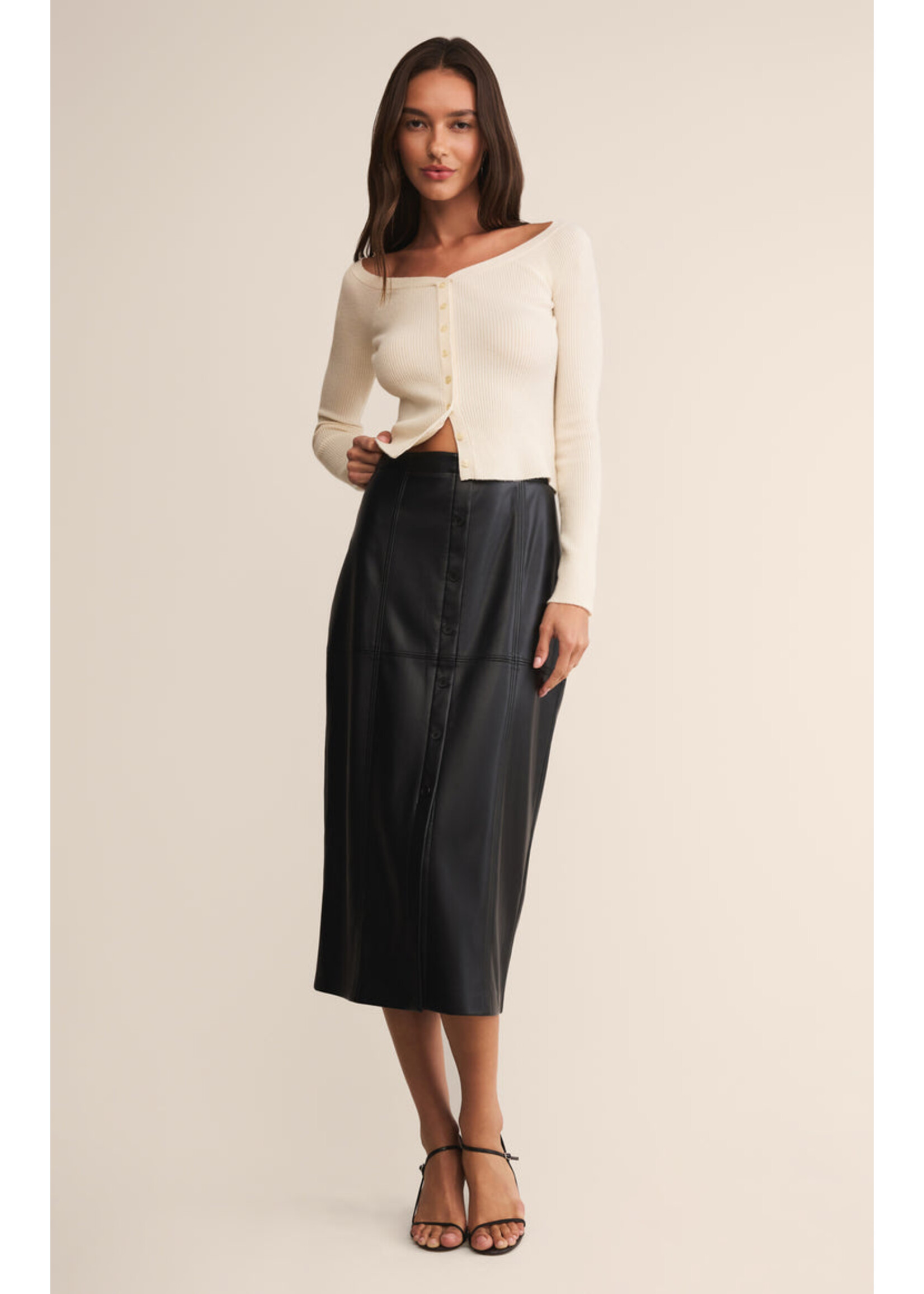 Z-Supply Z-Supply Reine Faux Leather Midi Skirt - Black