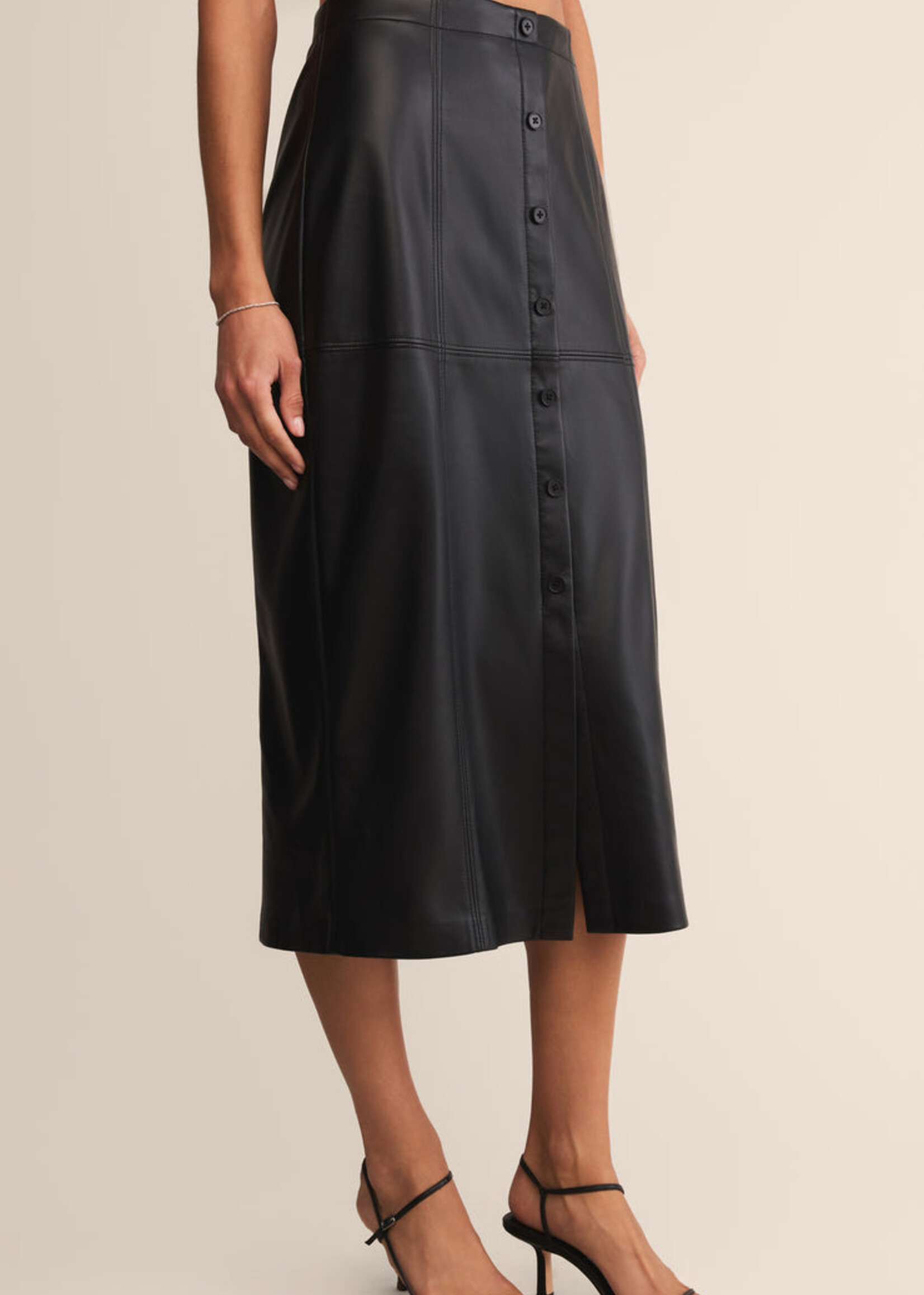 Z-Supply Z-Supply Jupe Midi Reine En Similicuir - Noire