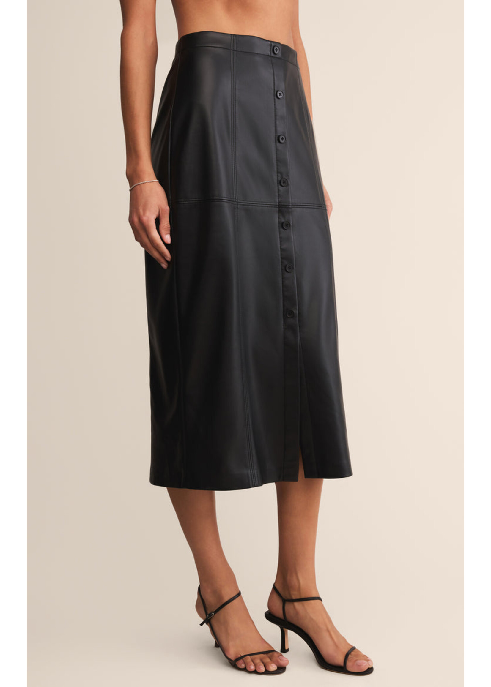 Z-Supply Z-Supply Jupe Midi Reine En Similicuir - Noire