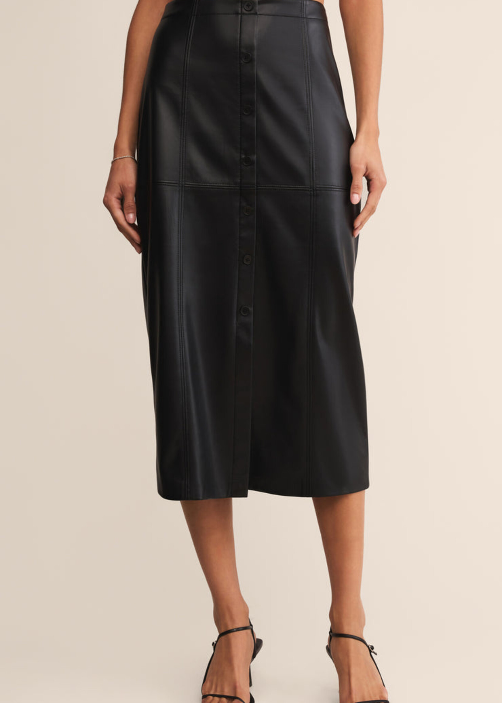 Z-Supply Z-Supply Jupe Midi Reine En Similicuir - Noire