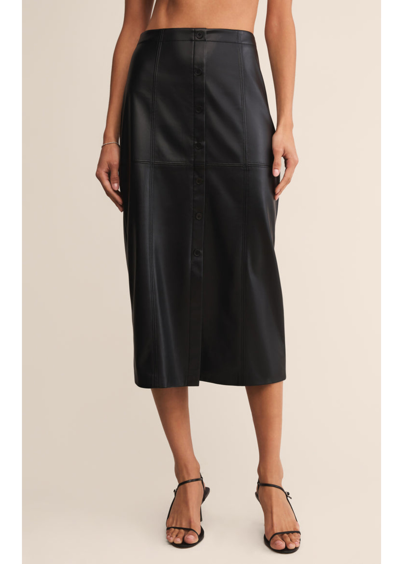 Z-Supply Z-Supply Jupe Midi Reine En Similicuir - Noire