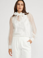 Lucy Paris Lucy Paris Natasia Sheer Blouse - White