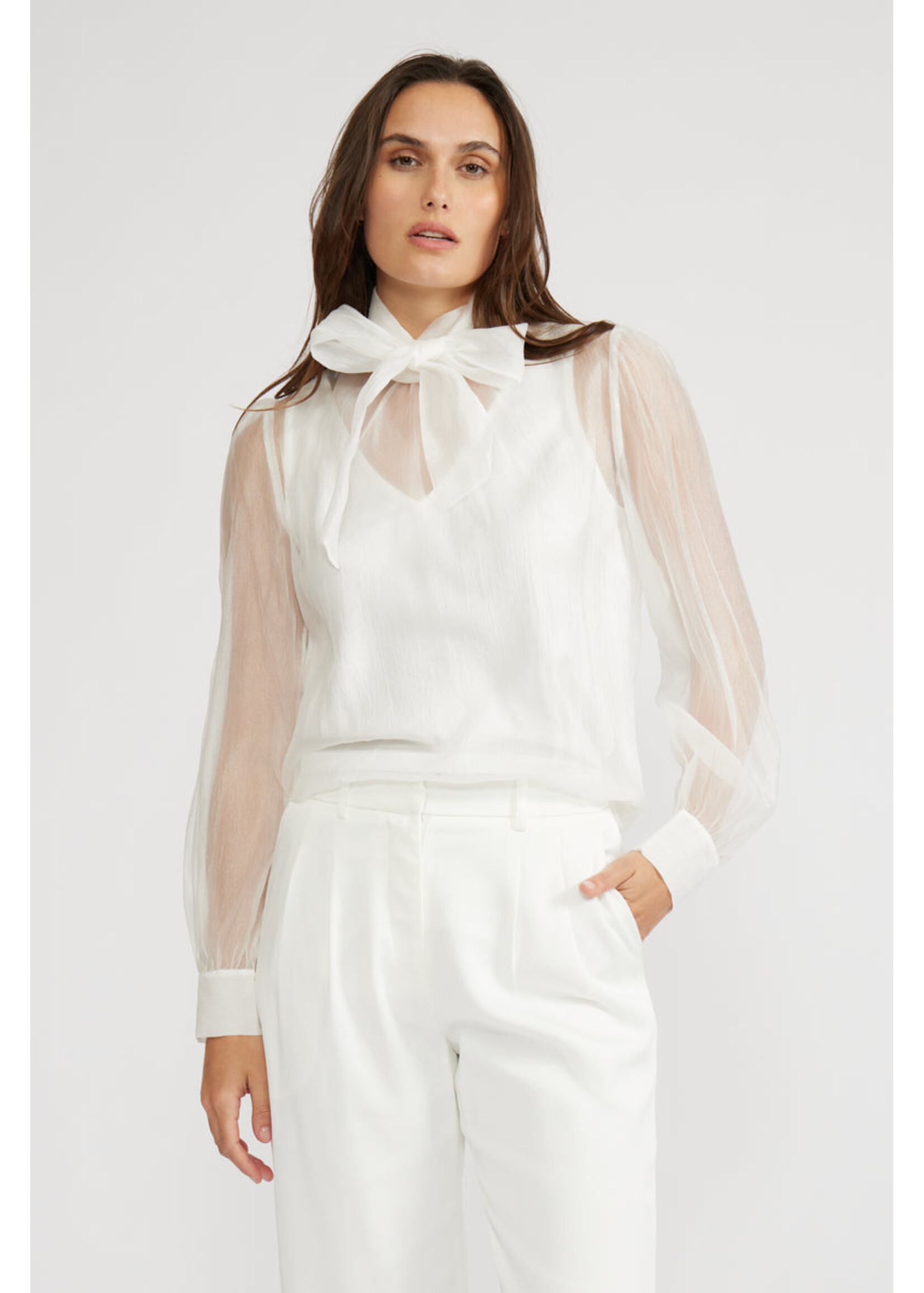 Lucy Paris Lucy Paris Natasia Sheer Blouse - White