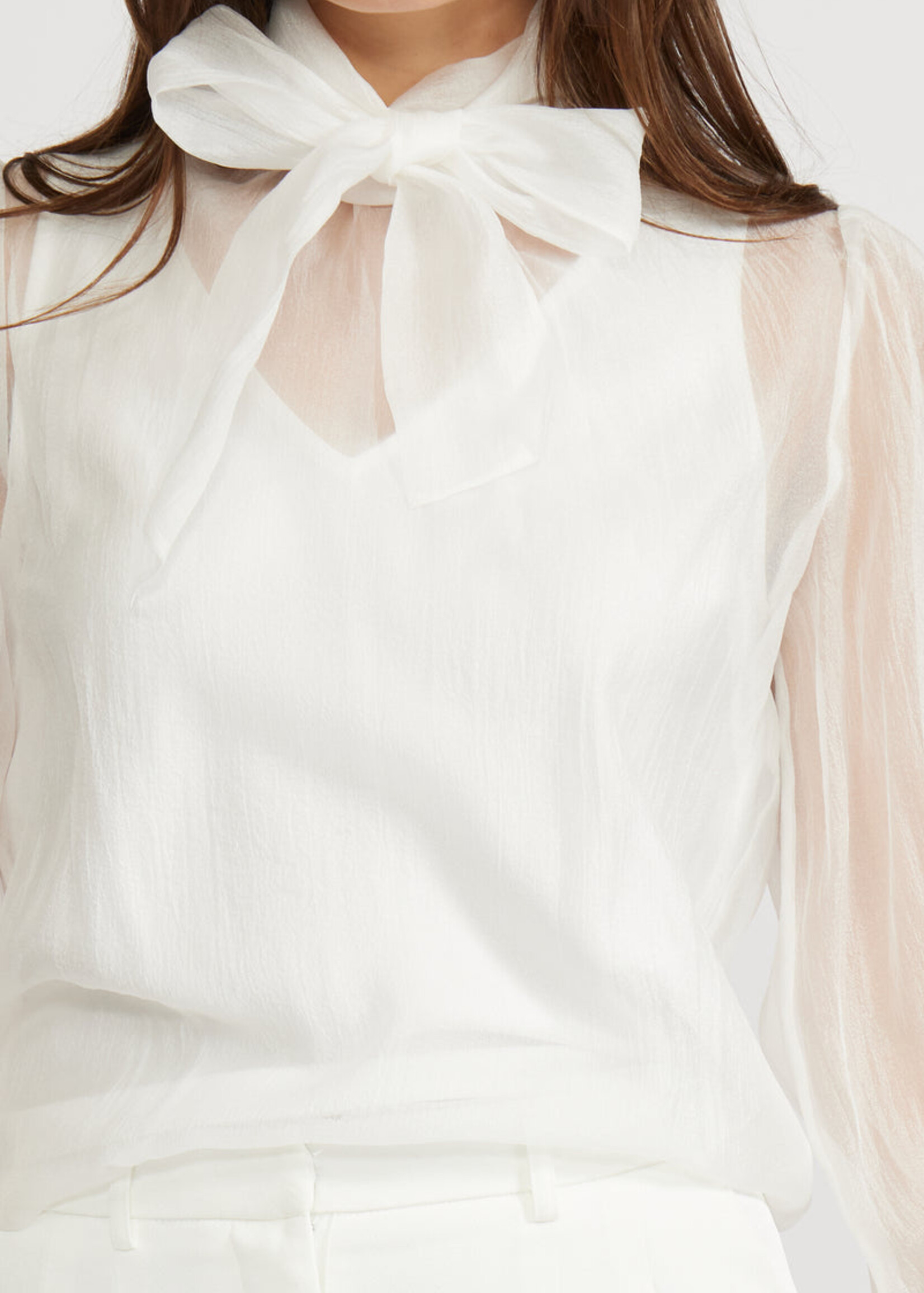 Lucy Paris Lucy Paris Natasia Sheer Blouse - White