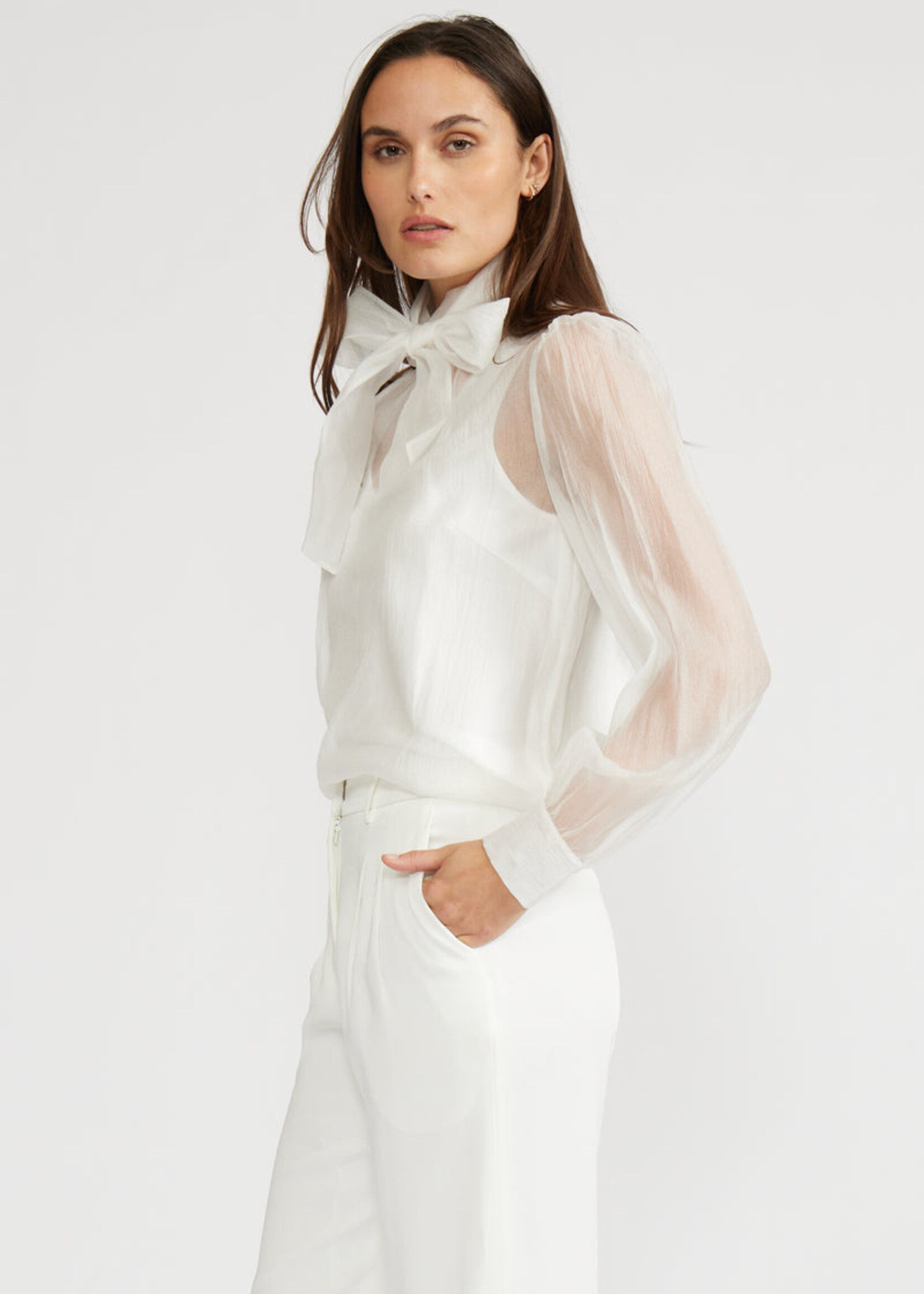 Lucy Paris Lucy Paris Natasia Sheer Blouse - White