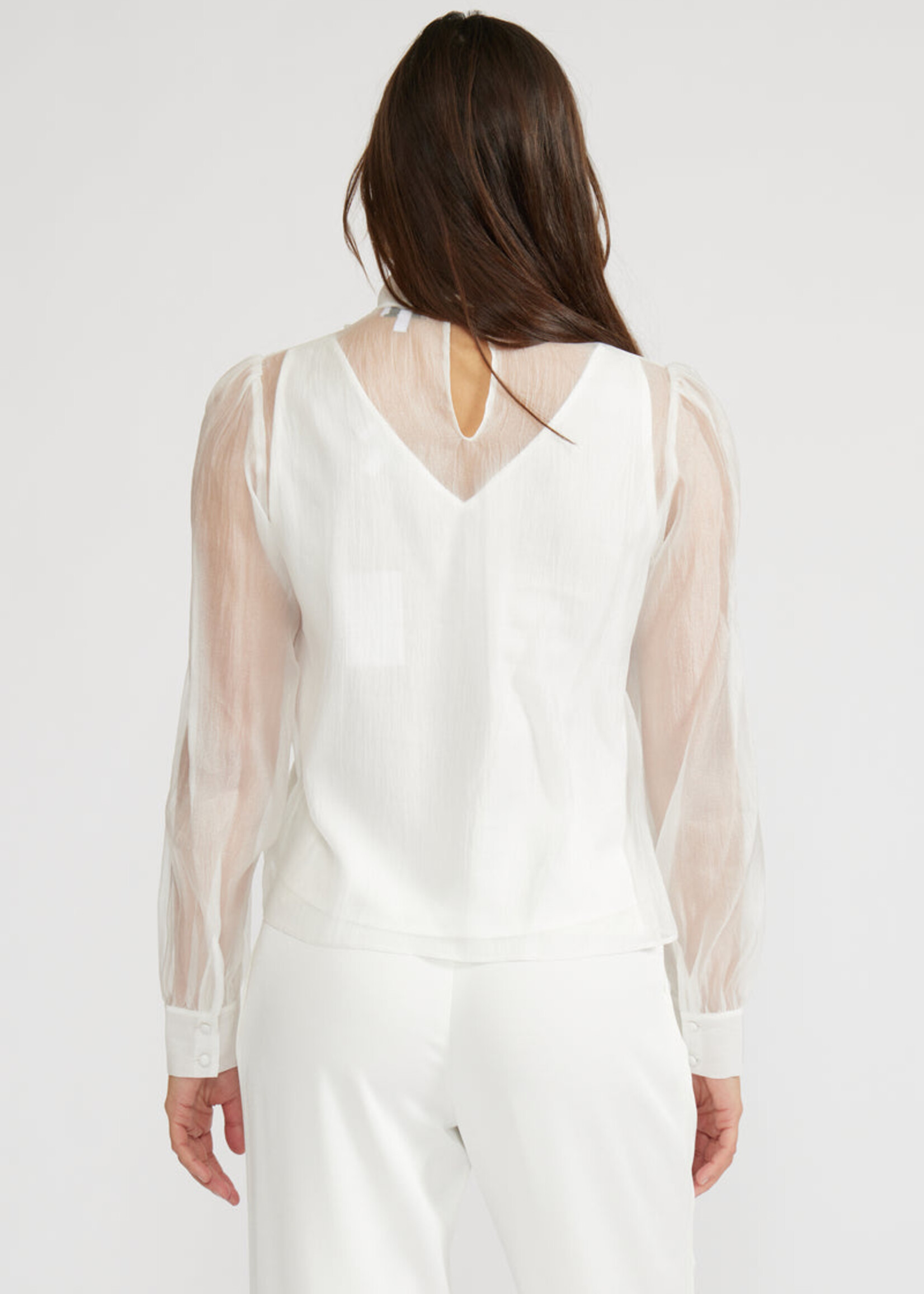 Lucy Paris Lucy Paris Natasia Sheer Blouse - White