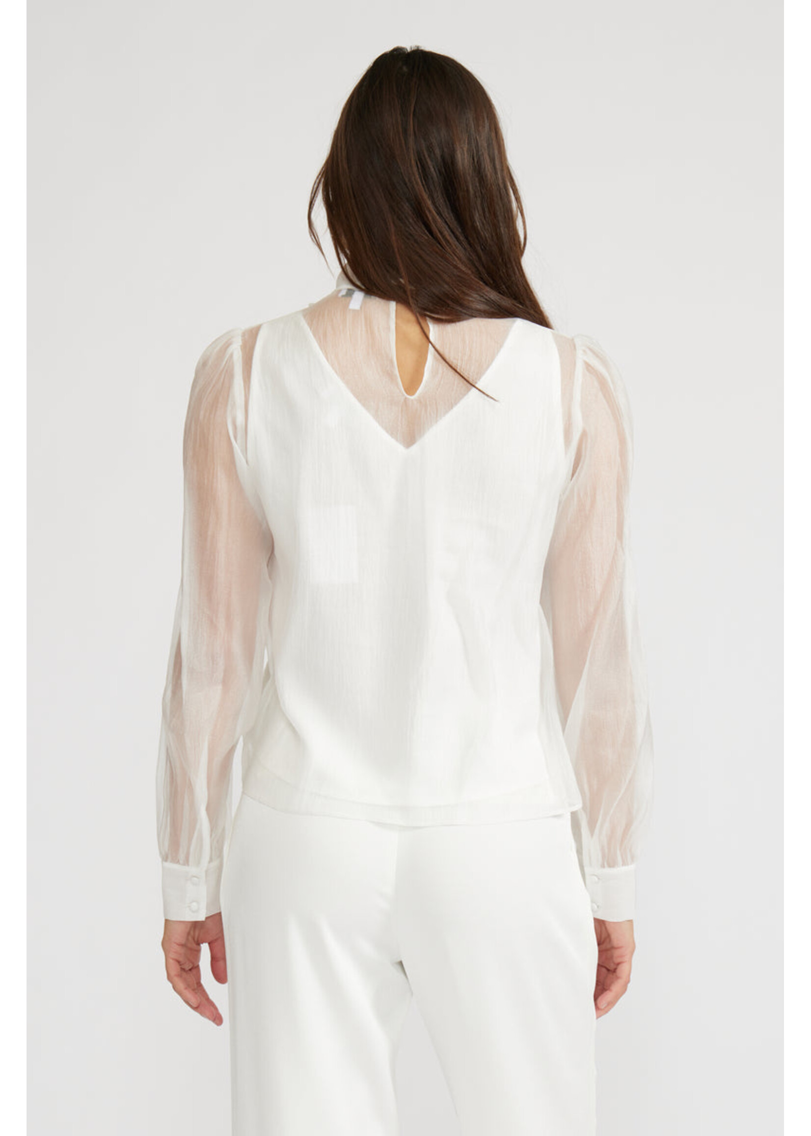 Lucy Paris Lucy Paris Natasia Sheer Blouse - White
