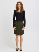 ICHI ICHI IHKate Skirt - Black/Lizard Herringbone