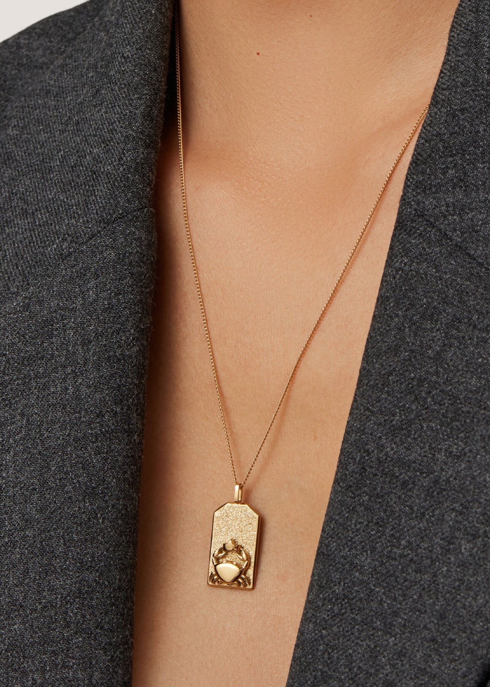 Jenny Bird Zodiac Pendant Necklace (Cancer) - Gold