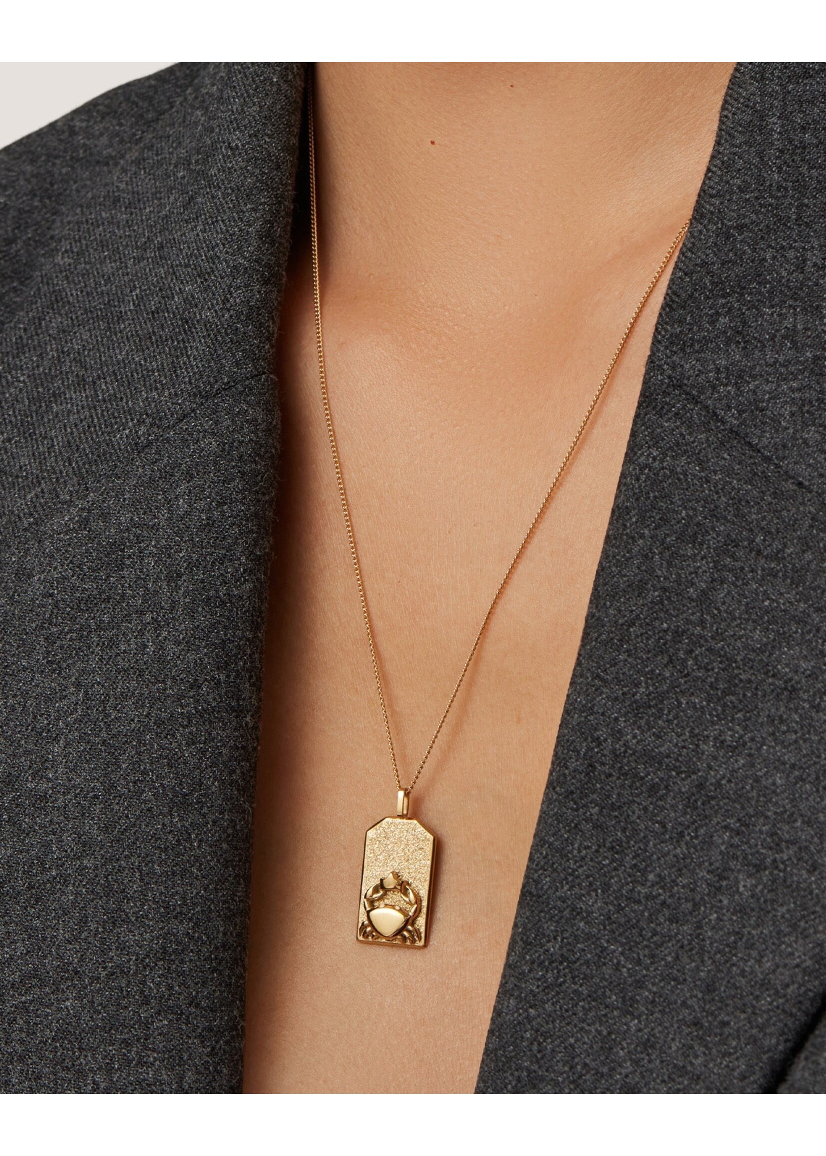 Jenny Bird Zodiac Pendant Necklace (Cancer) - Gold