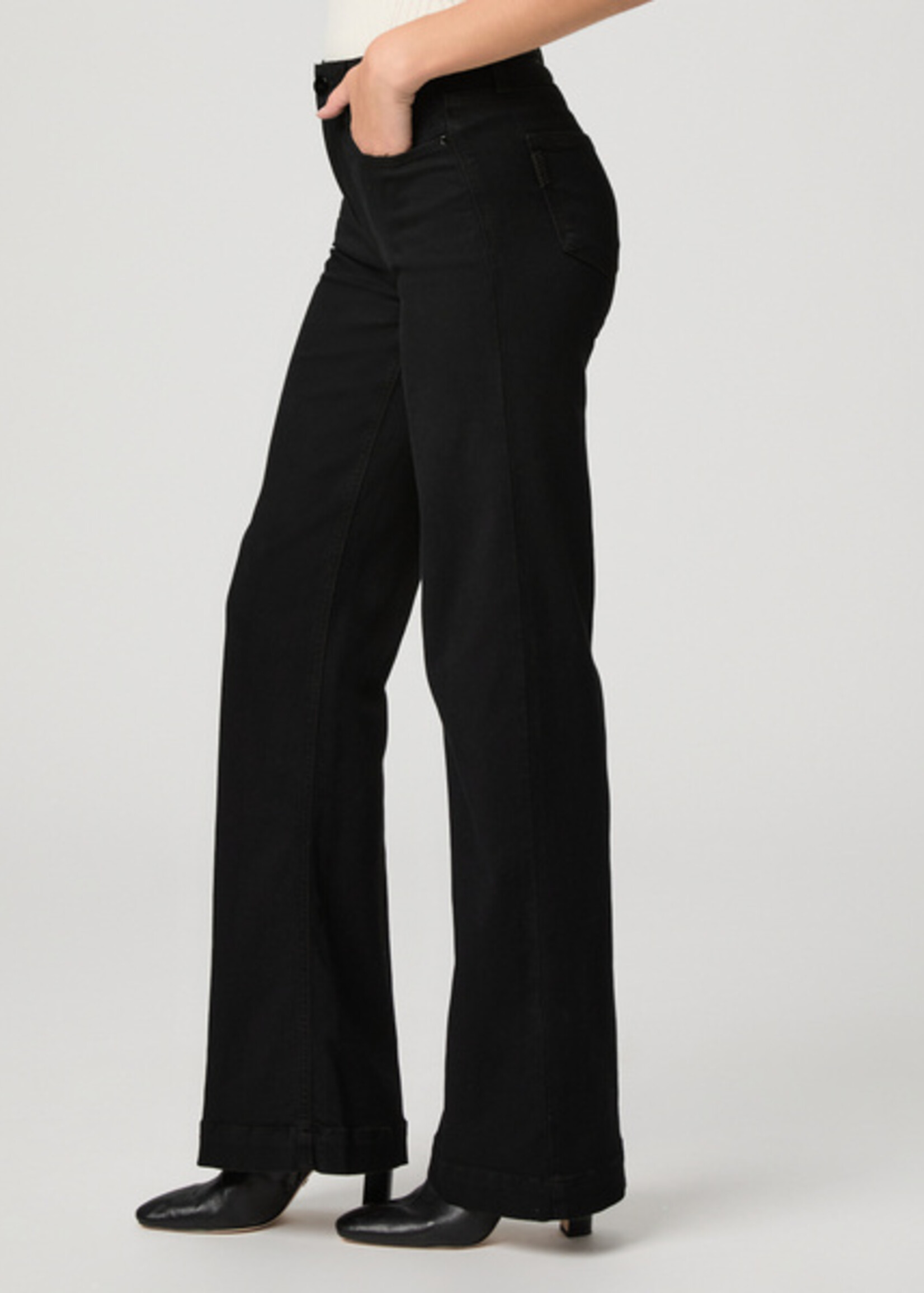 Paige Paige Leenah Wide Leg Jean - Black Shadow